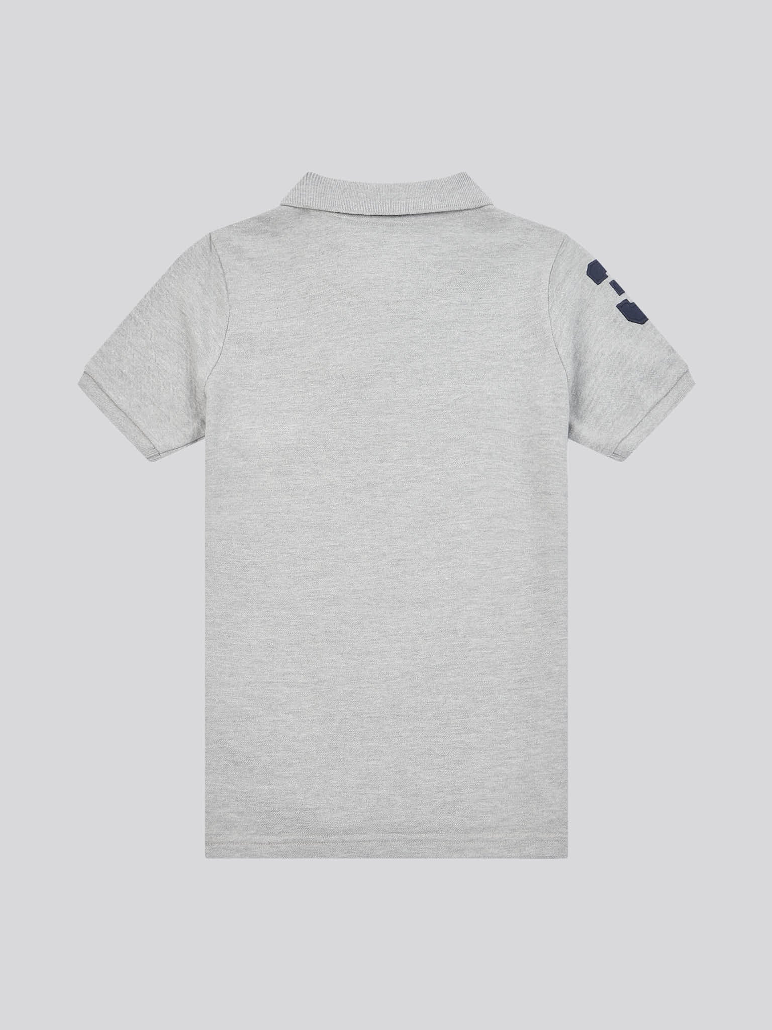 Boys Player 3 Polo Shirt in Mid Grey Marl - Image 6