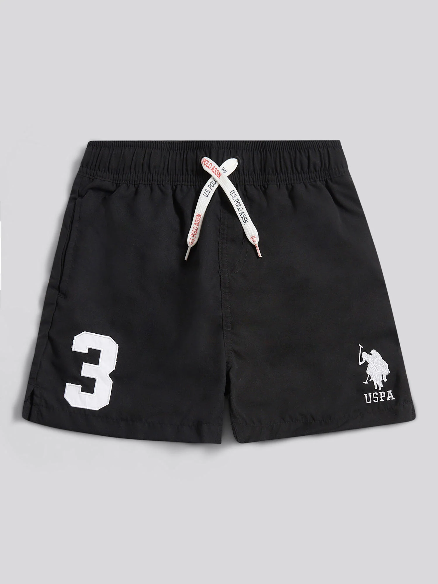 Boys Player 3 Swim Short in Black Bright White DHM - Image 5