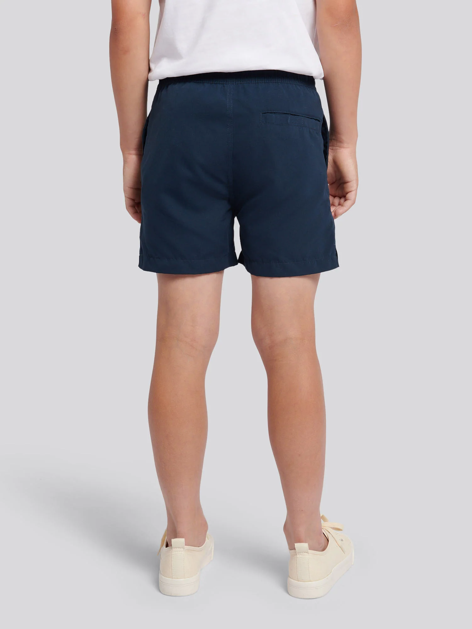 Boys Player 3 Swim Short in Dark Sapphire Navy / Haute Red DHM - Image 4
