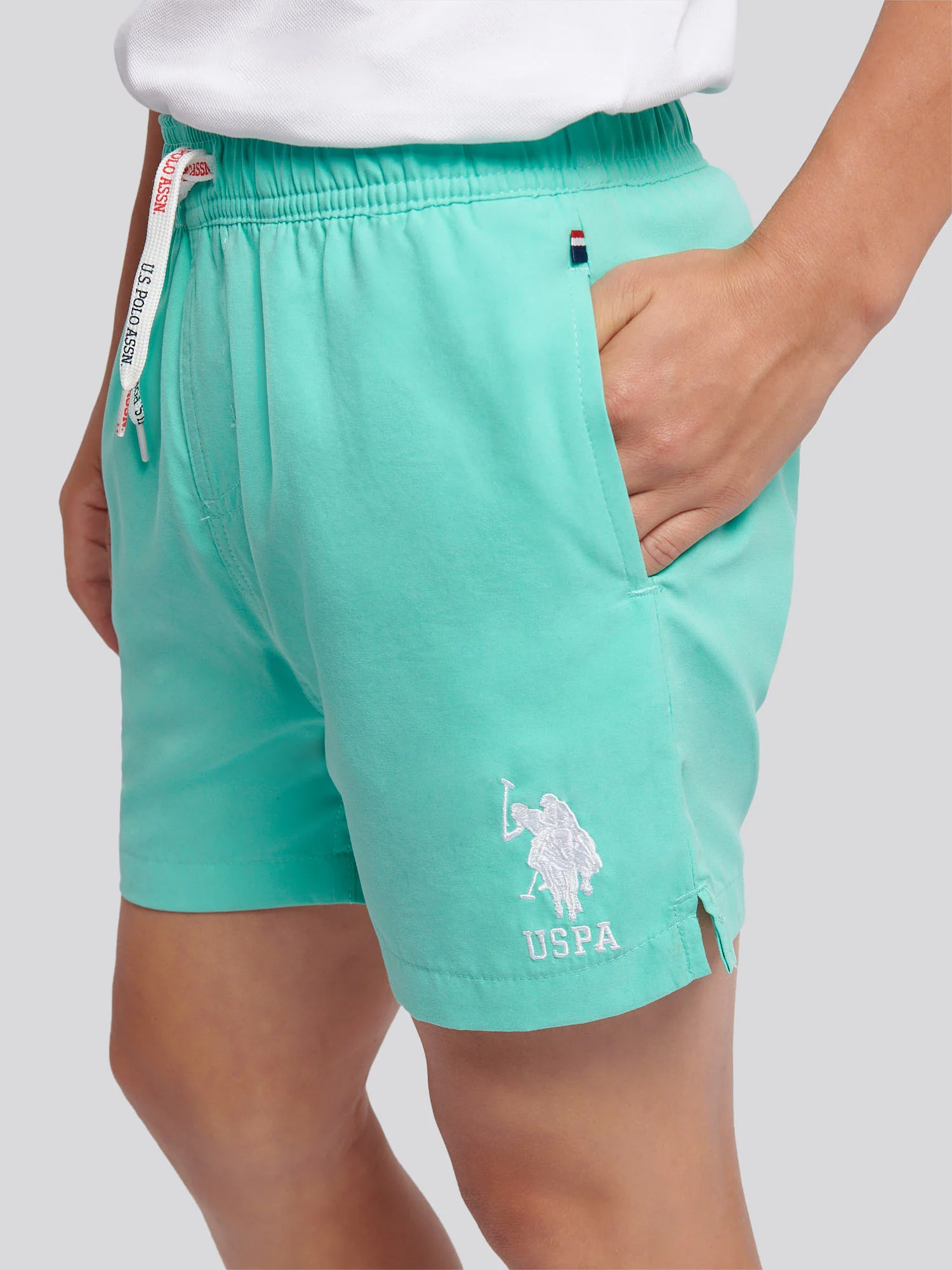 Boys Player 3 Swim Short in Pool Blue - Image 2