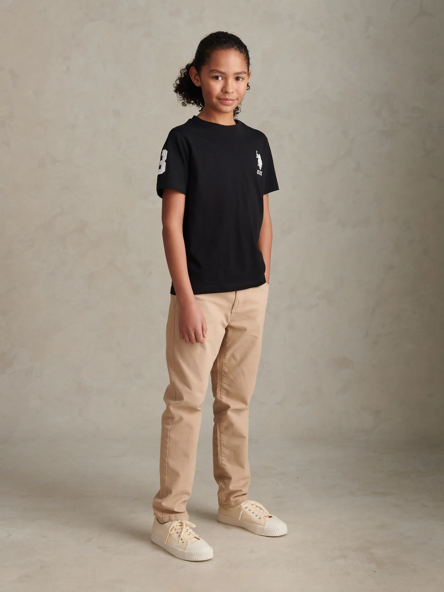 Boys Player 3 T-Shirt Black Bright White DHM - Image 3