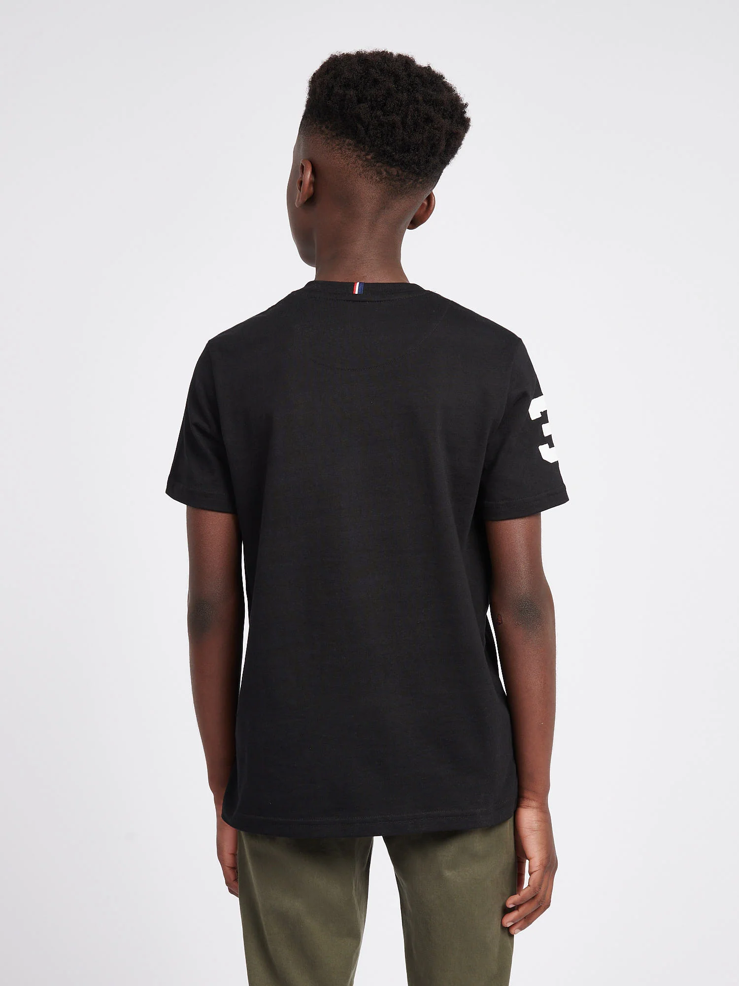 Boys Player 3 T-Shirt in Black Bright White DHM - Image 4