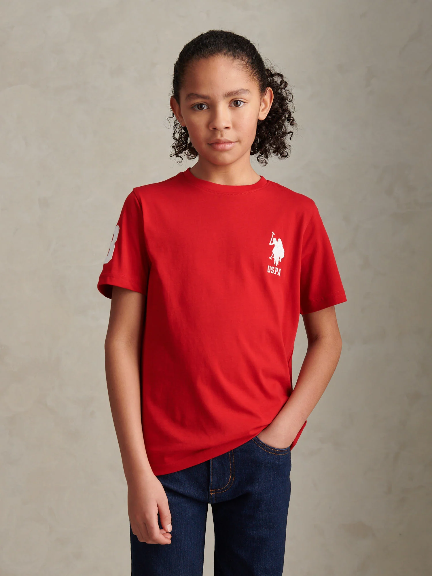 Boys Player 3 T-Shirt Black Haute Red DHM