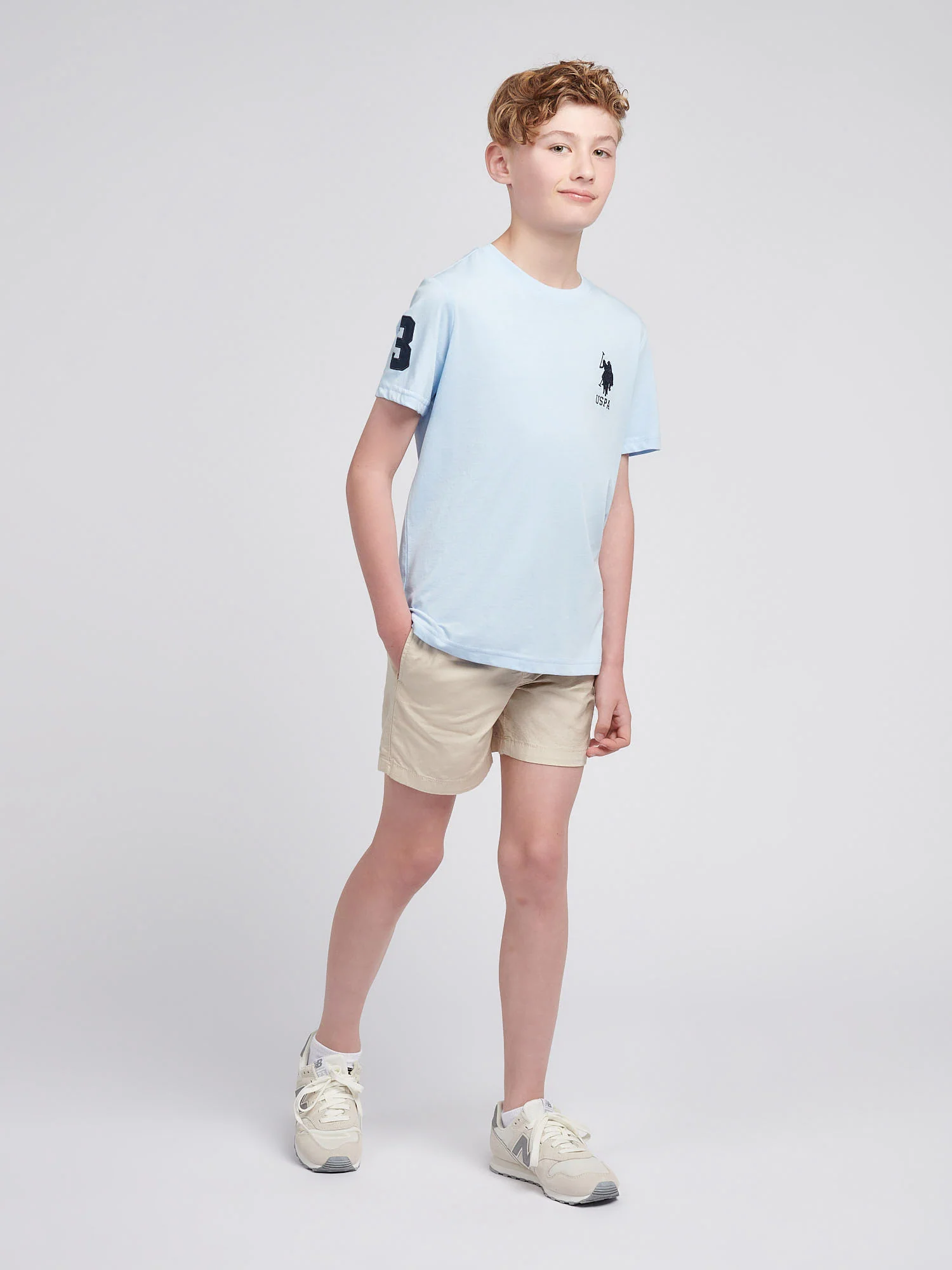 Boys Player 3 T-Shirt in Chambray Blue - Image 3