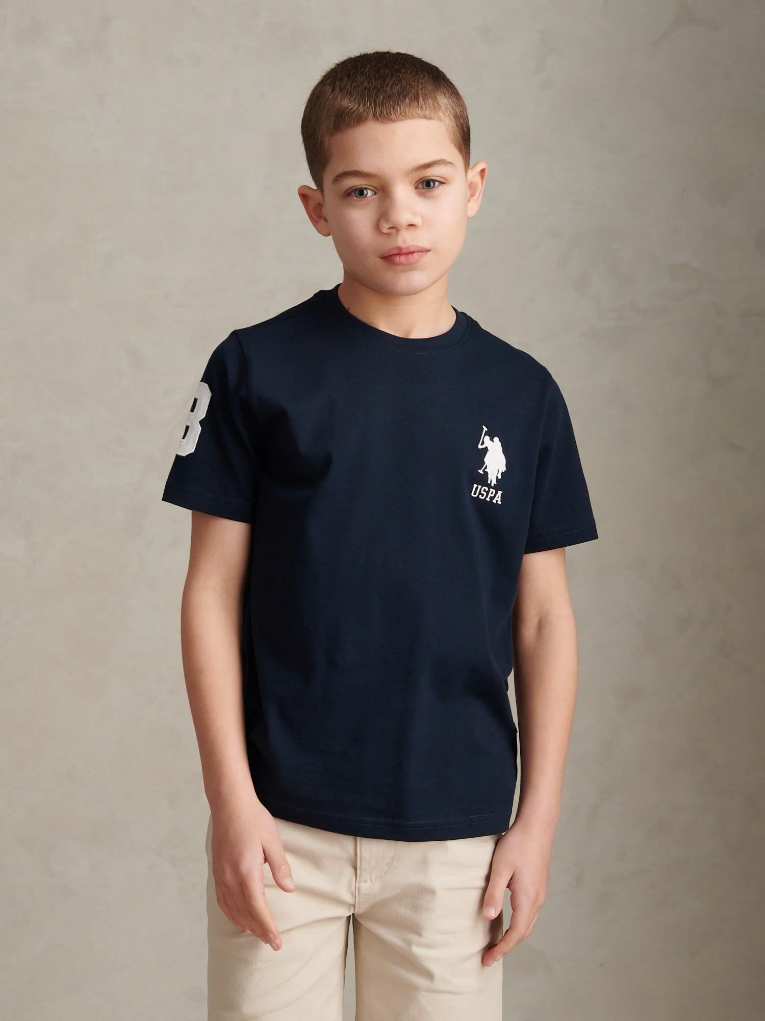 Boys Player 3 T-Shirt Dark Sapphire Navy / White DHM