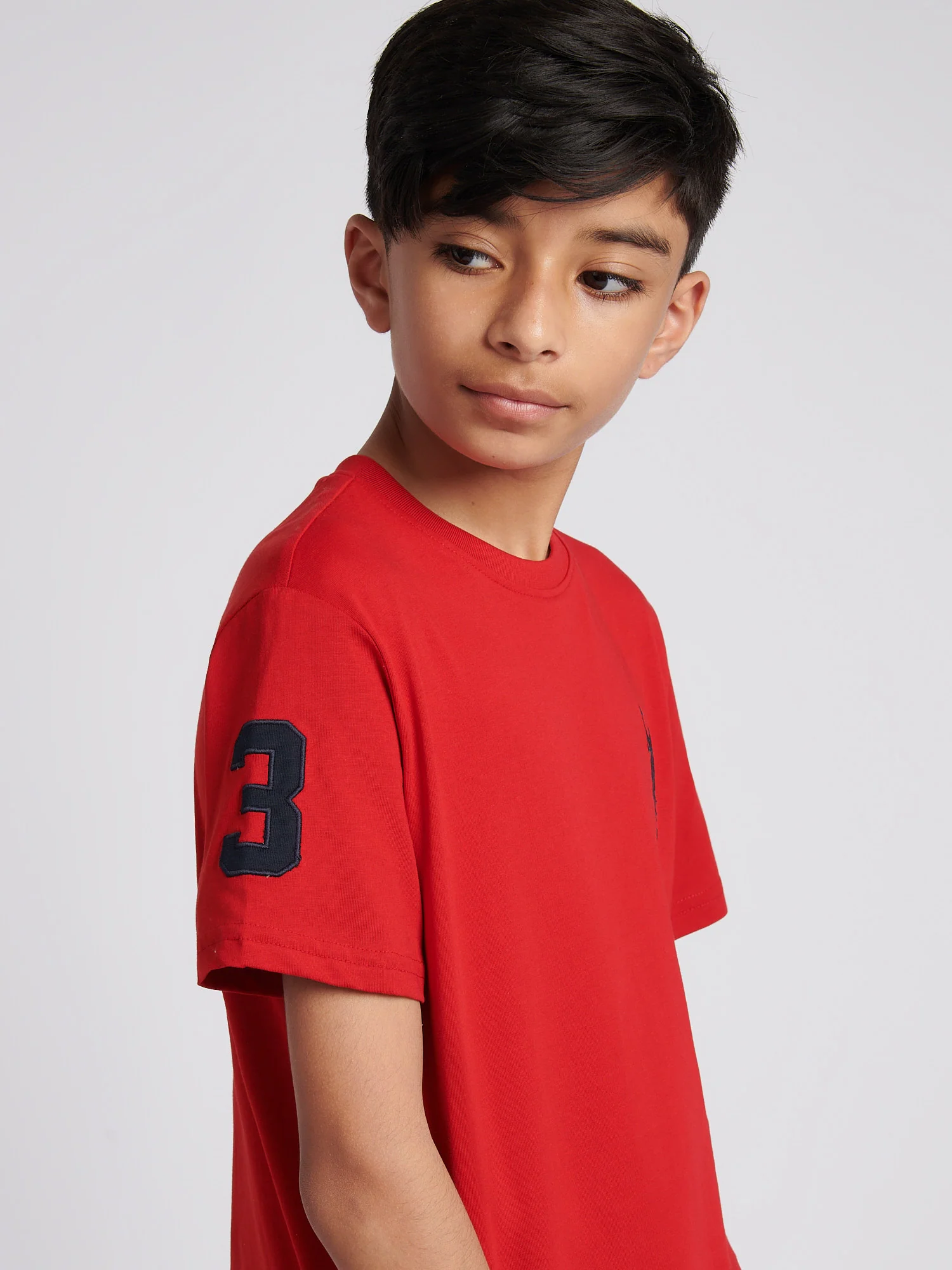 Boys Player 3 T-Shirt in Haute Red - Image 5