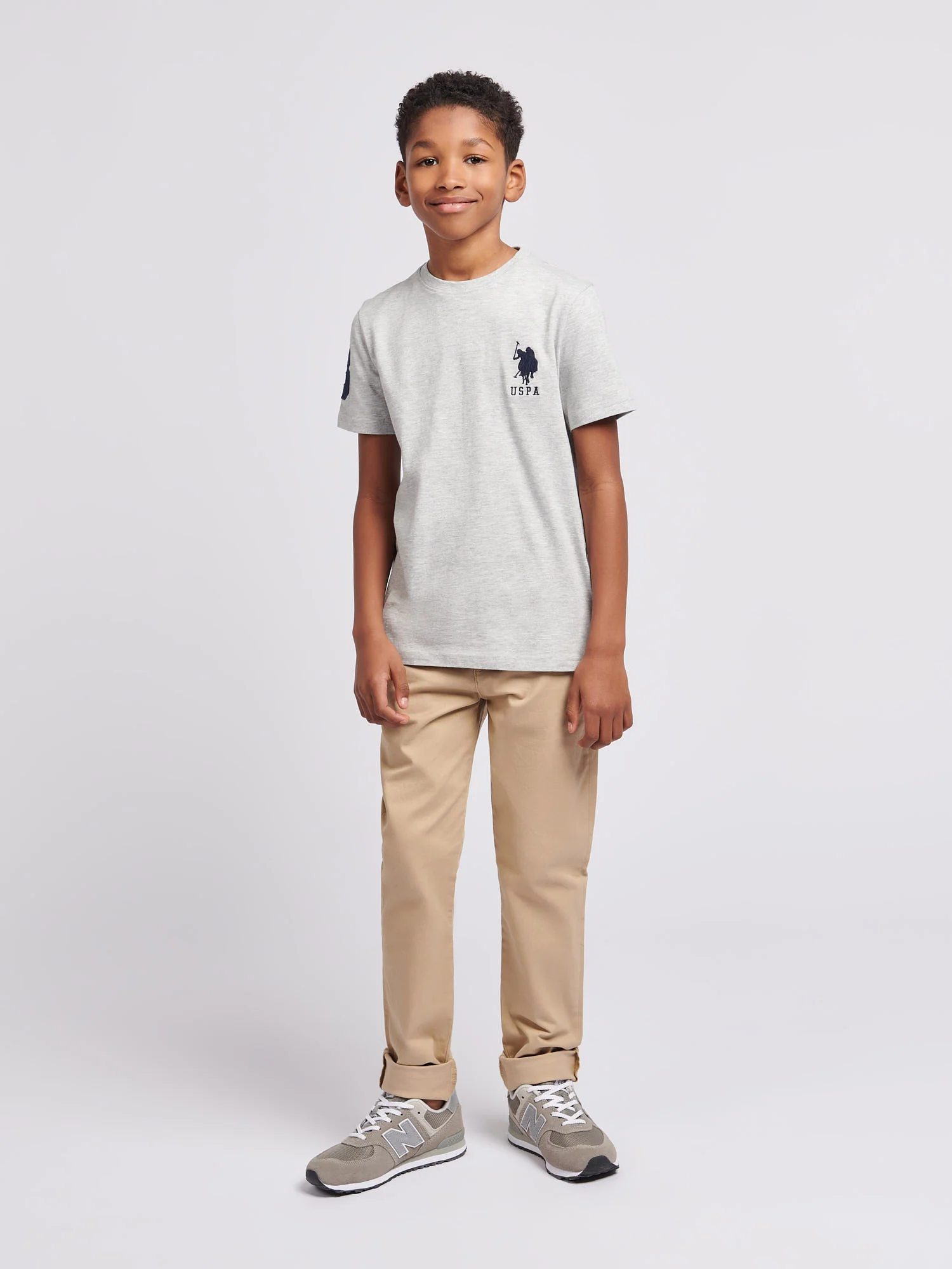 Boys Player 3 T-Shirt Mid Grey Marl - Image 3