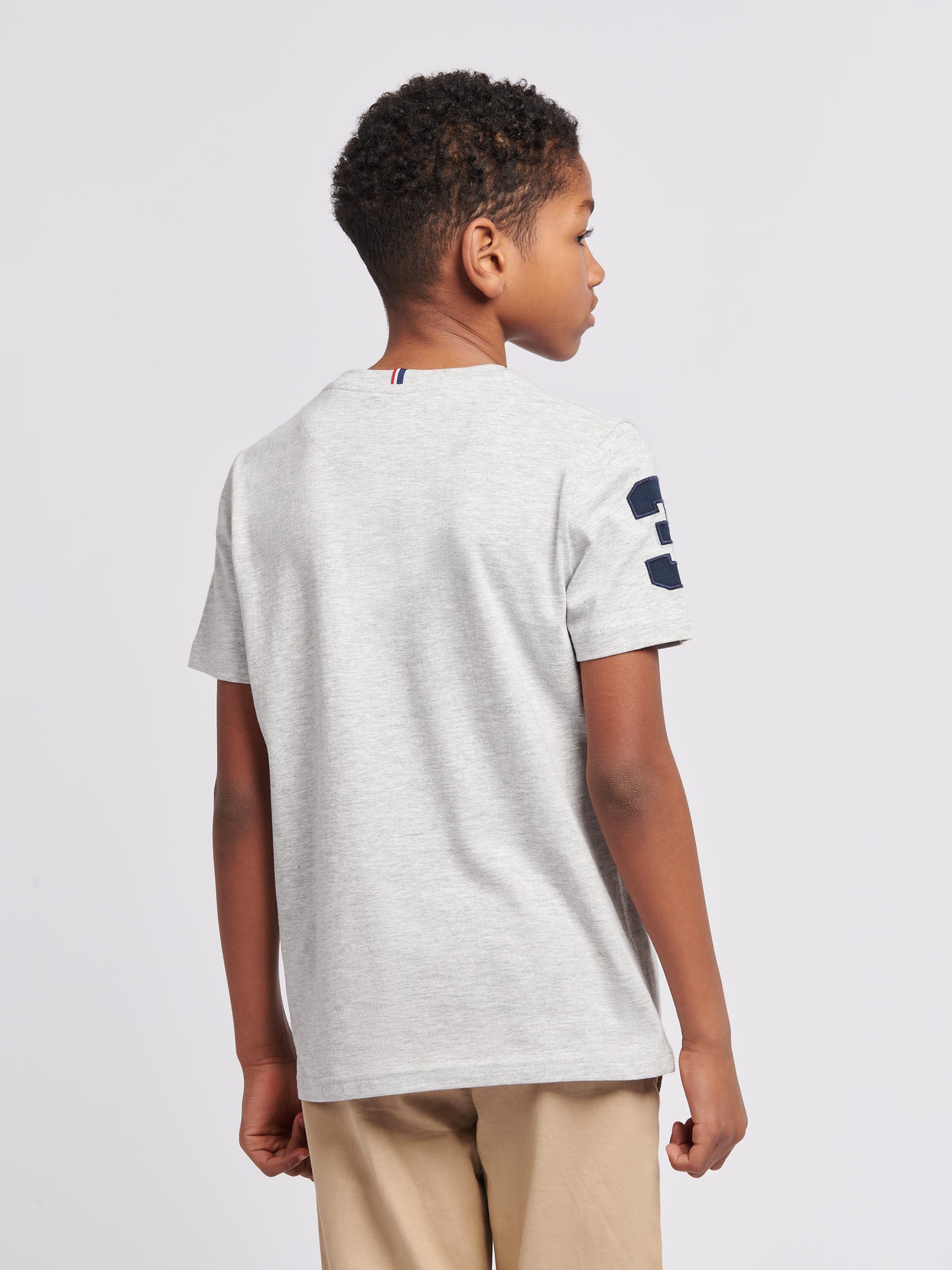 Boys Player 3 T-Shirt in Mid Grey Marl - Image 4