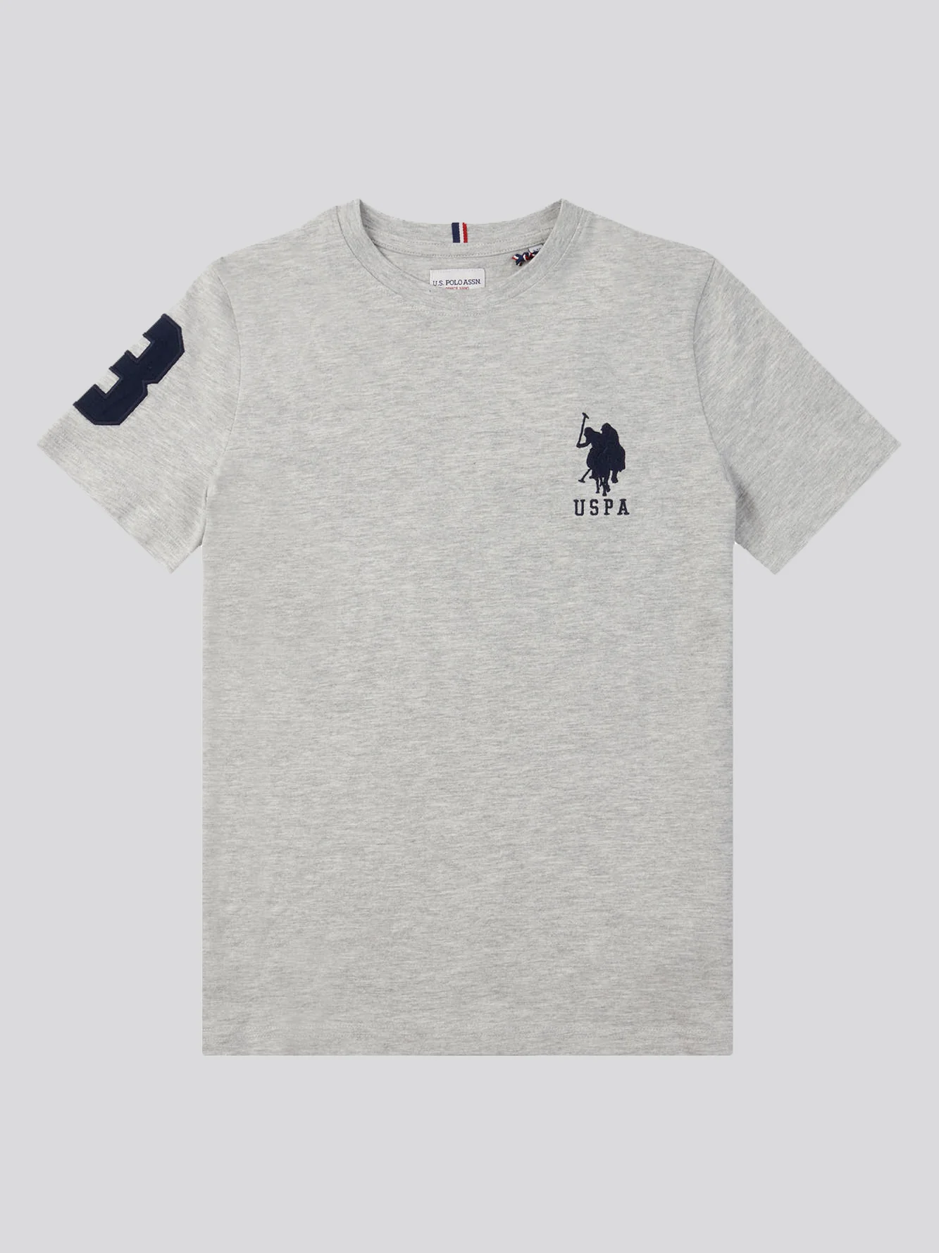 Boys Player 3 T-Shirt in Mid Grey Marl - Image 5