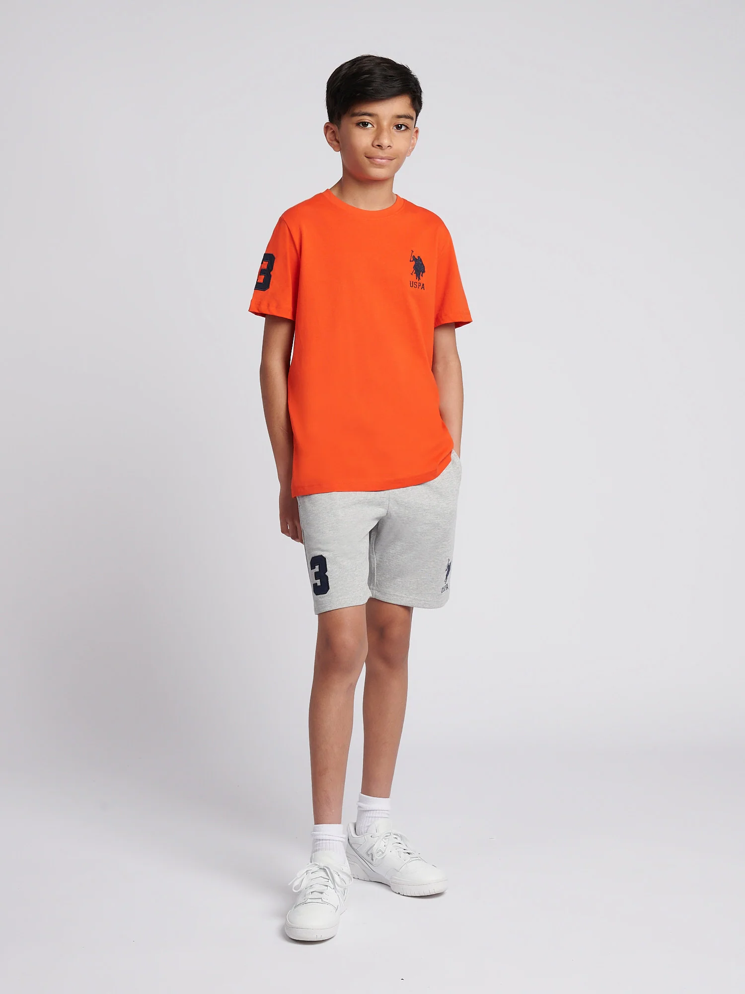 Boys Player 3 T-Shirt in Tangerine Tango - Image 3