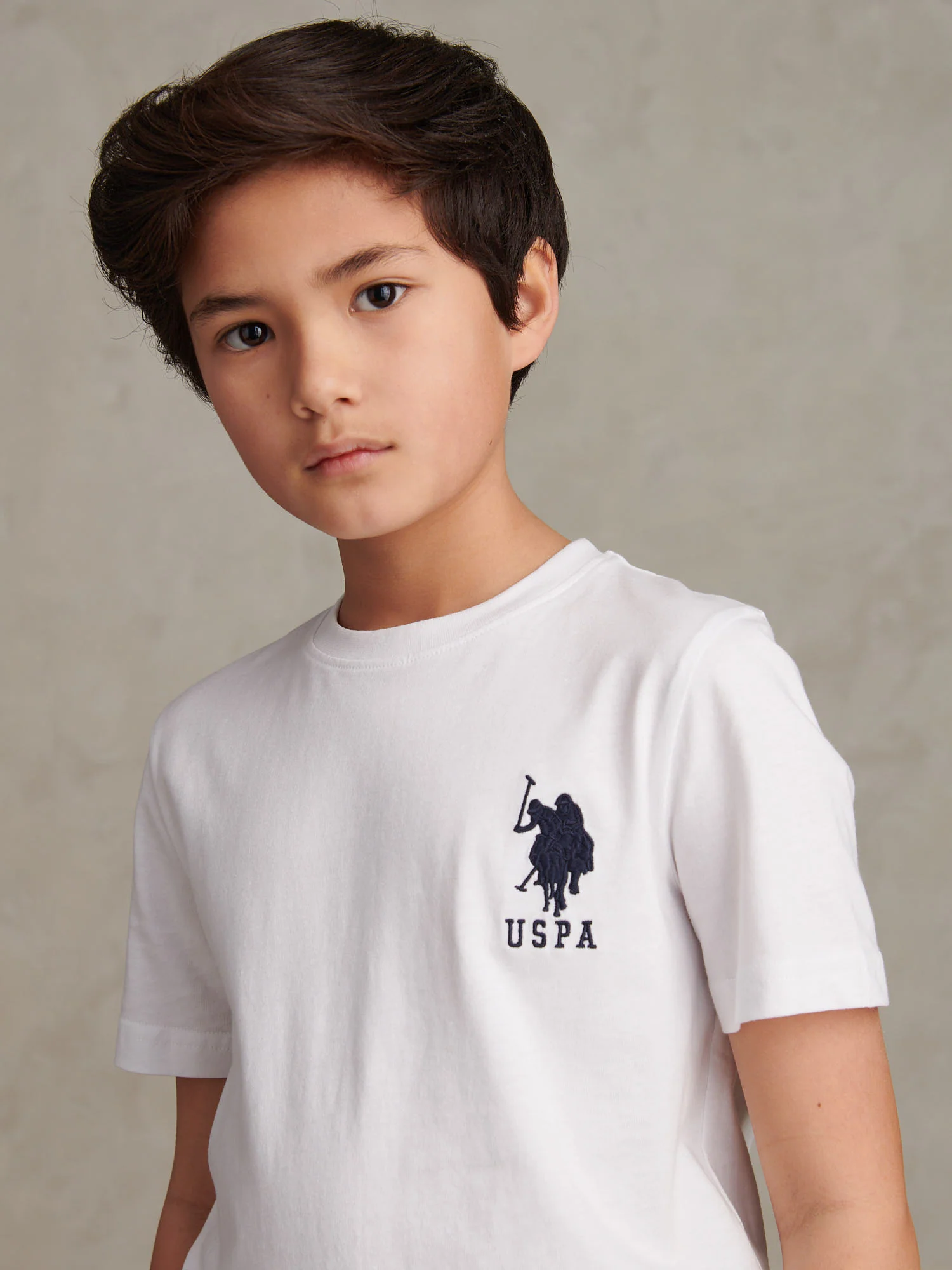 Boys Player 3 T-Shirt White / Dark Sapphire Navy DHM - Image 2