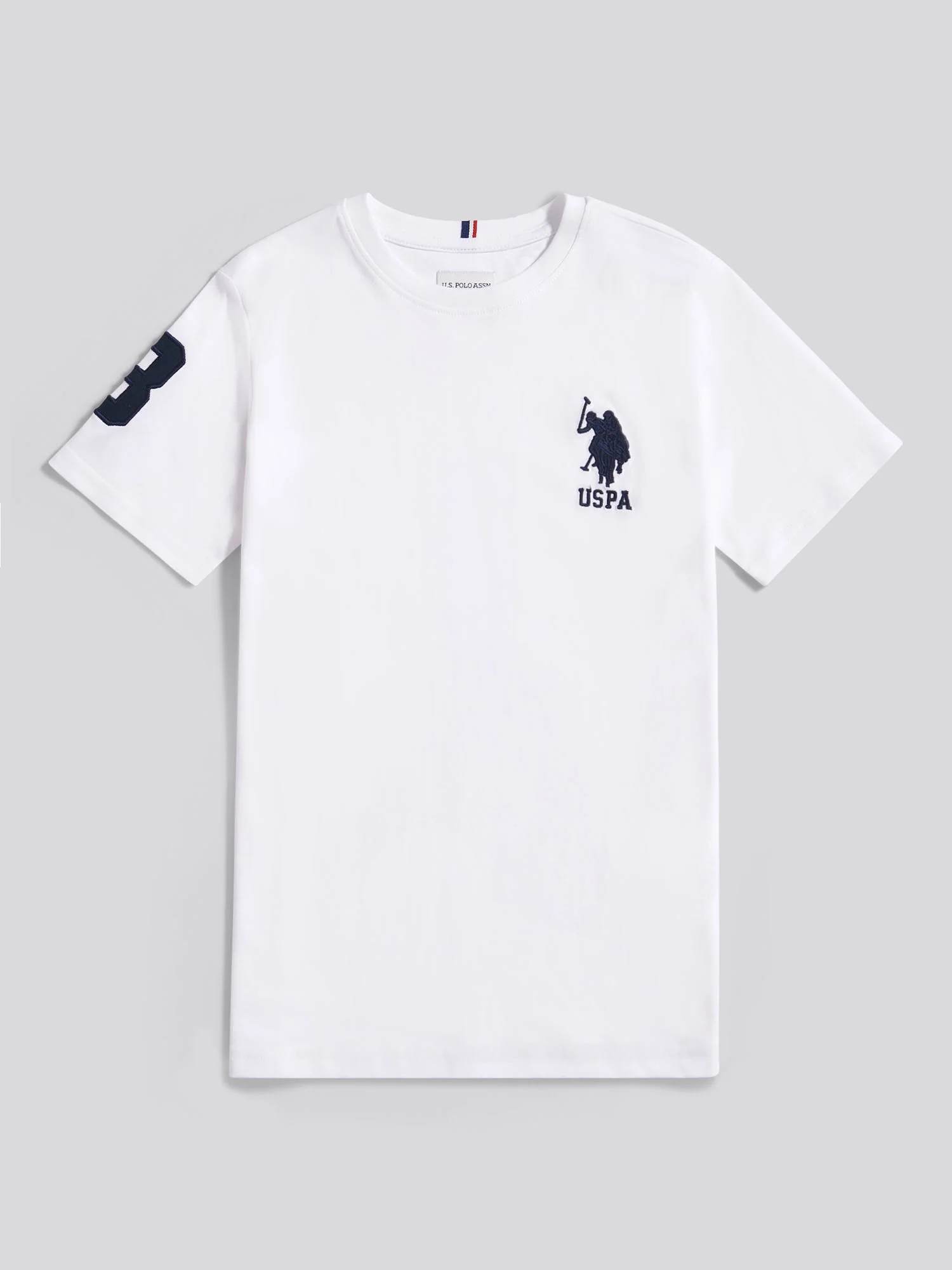 Boys Player 3 T-Shirt White / Dark Sapphire Navy DHM - Image 5