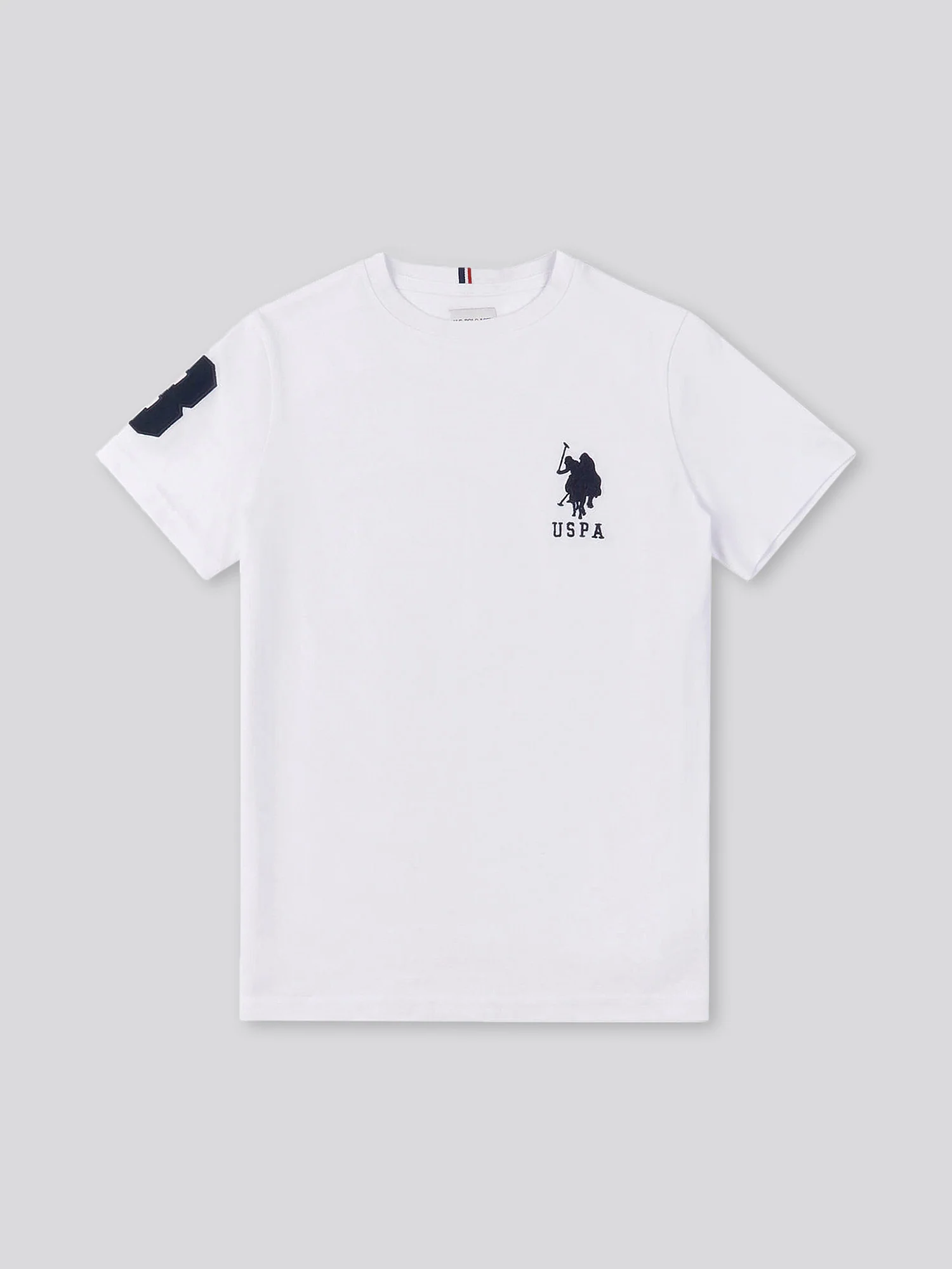 Boys Player 3 T-Shirt in White / Dark Sapphire Navy DHM - Image 5