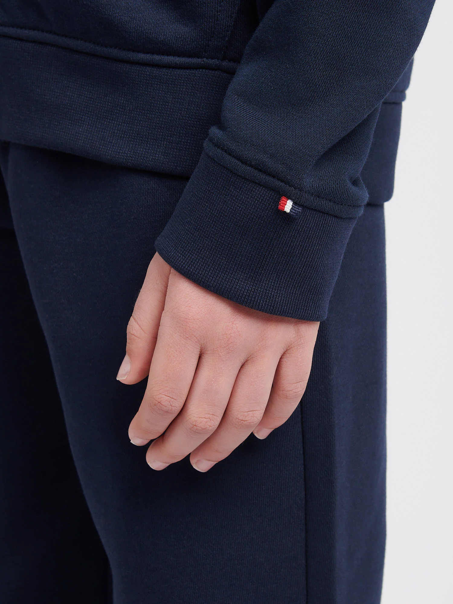 Boys Player 3 Zip Hoodie in Dark Sapphire Navy / Haute Red DHM - Image 6
