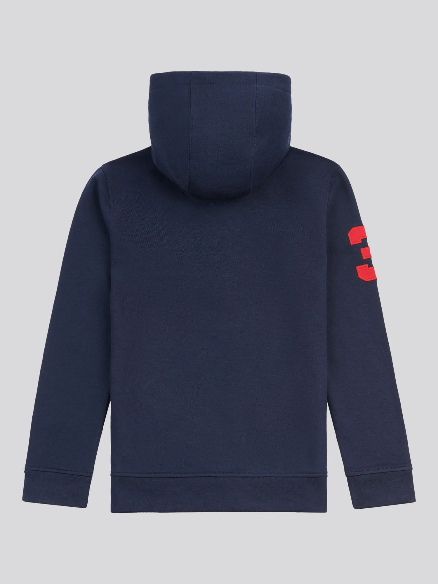 Boys Player 3 Zip Hoodie in Dark Sapphire Navy / Haute Red DHM - Image 8