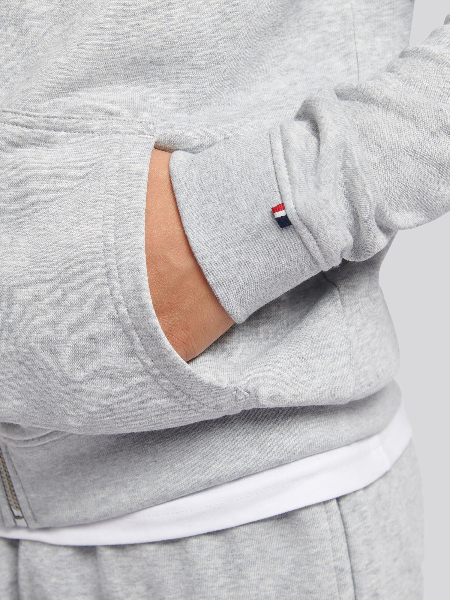 Boys Player 3 Zip Hoodie in Mid Grey Marl - Image 6