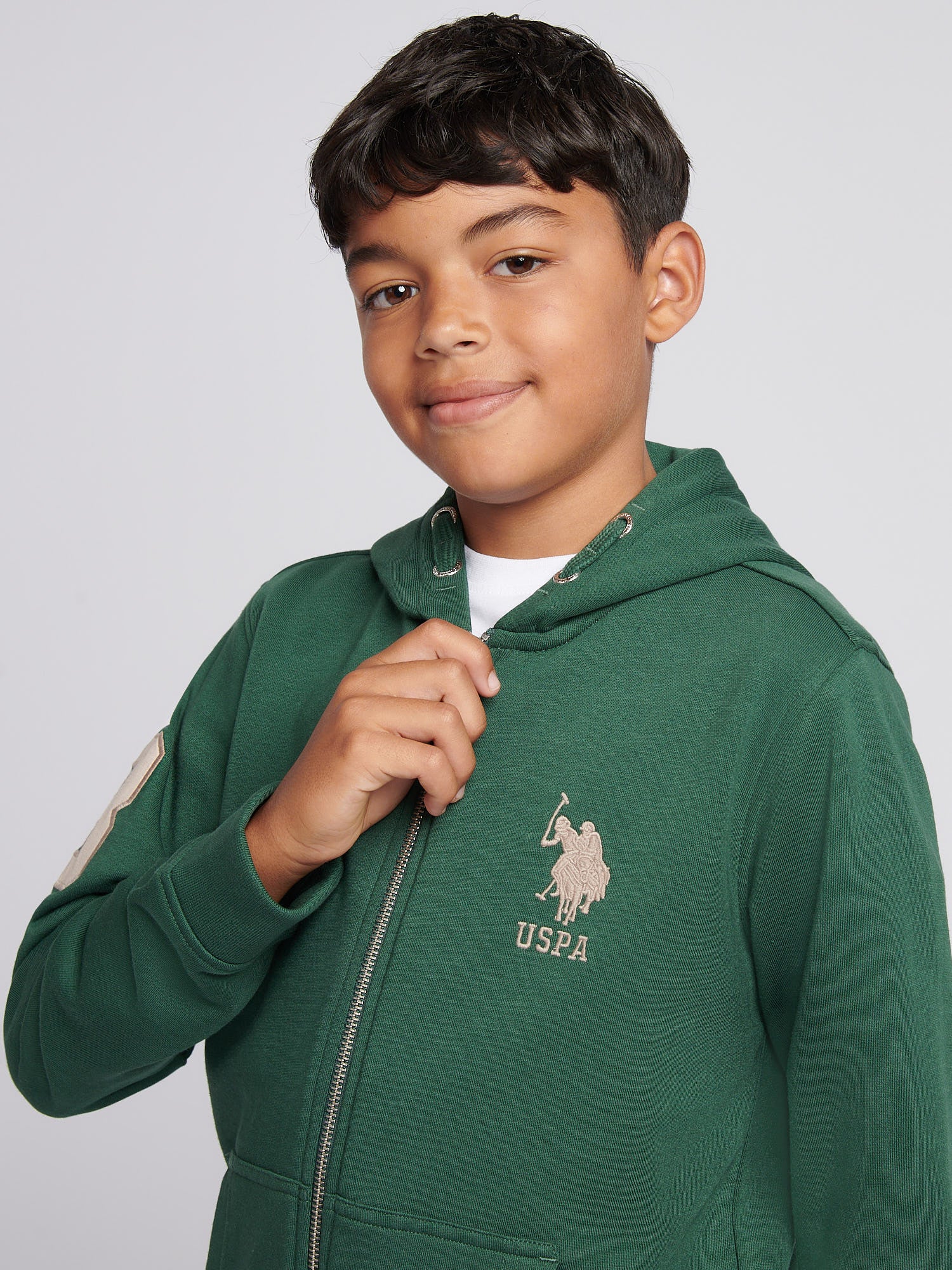 Boys Player 3 Zip Hoodie in Pineneedle - Image 2