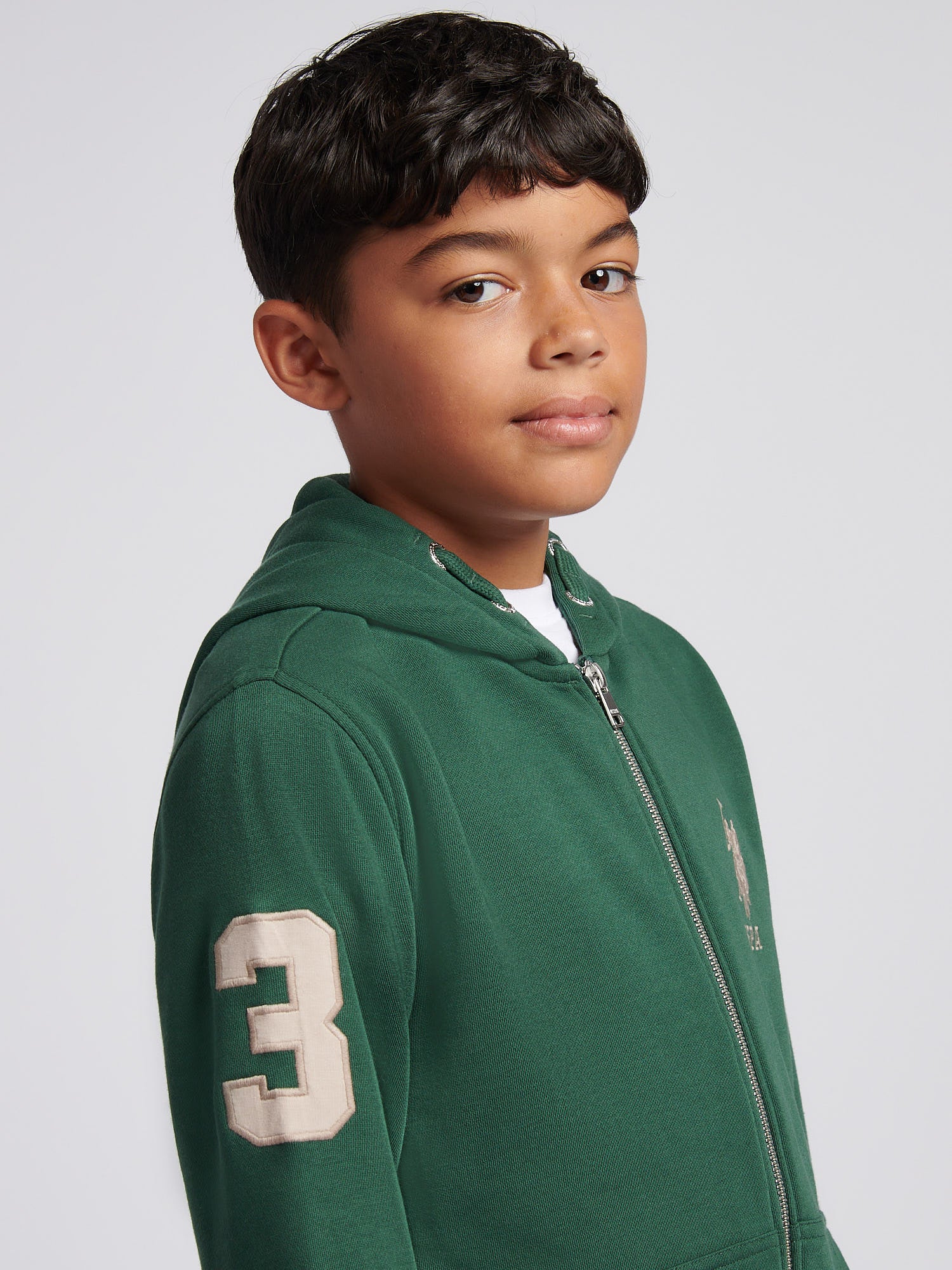 Boys Player 3 Zip Hoodie in Pineneedle - Image 5