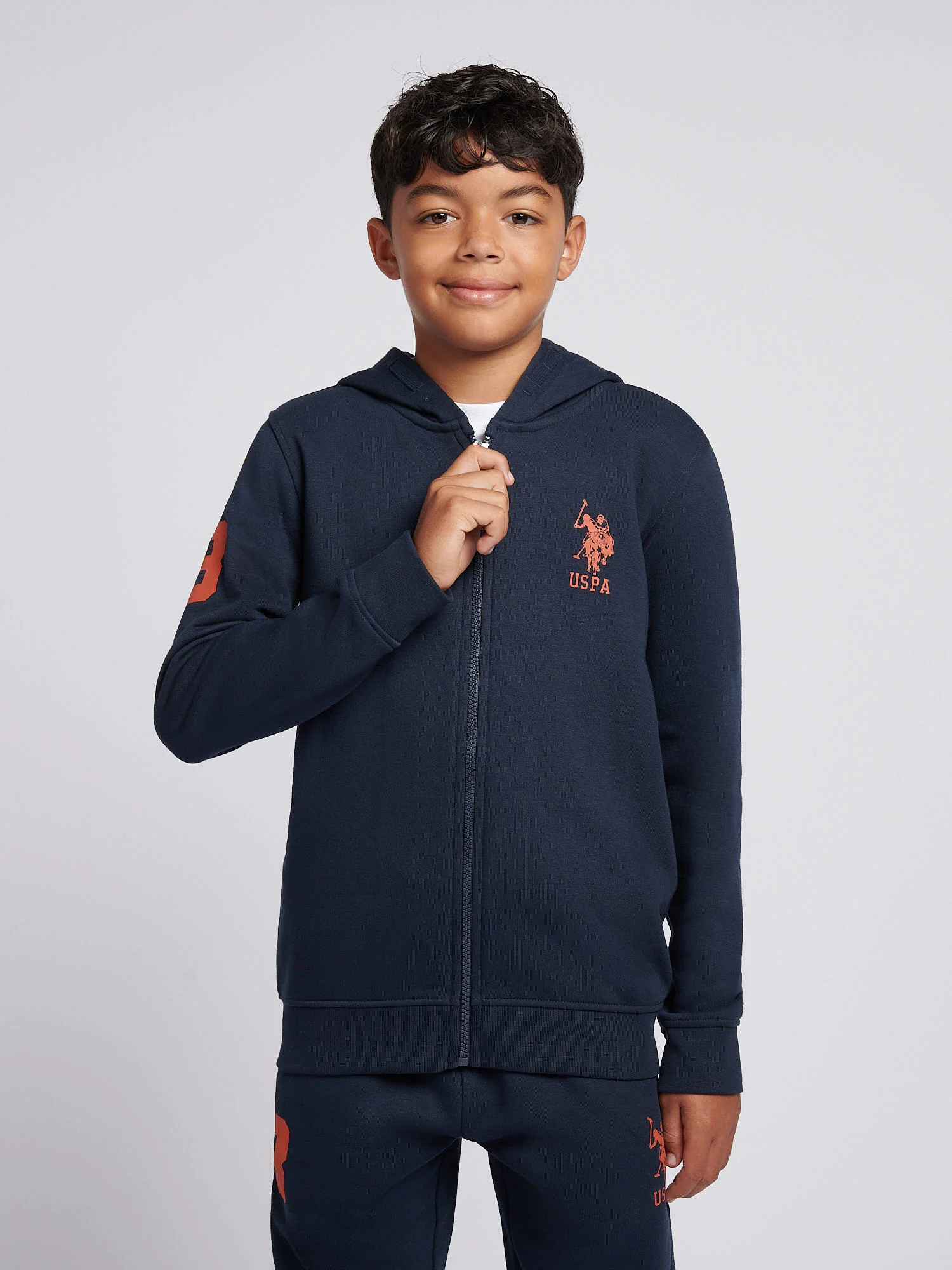 Boys Player 3 Zip Hoodie & Jogger Set in Dark Sapphire Navy - Image 3