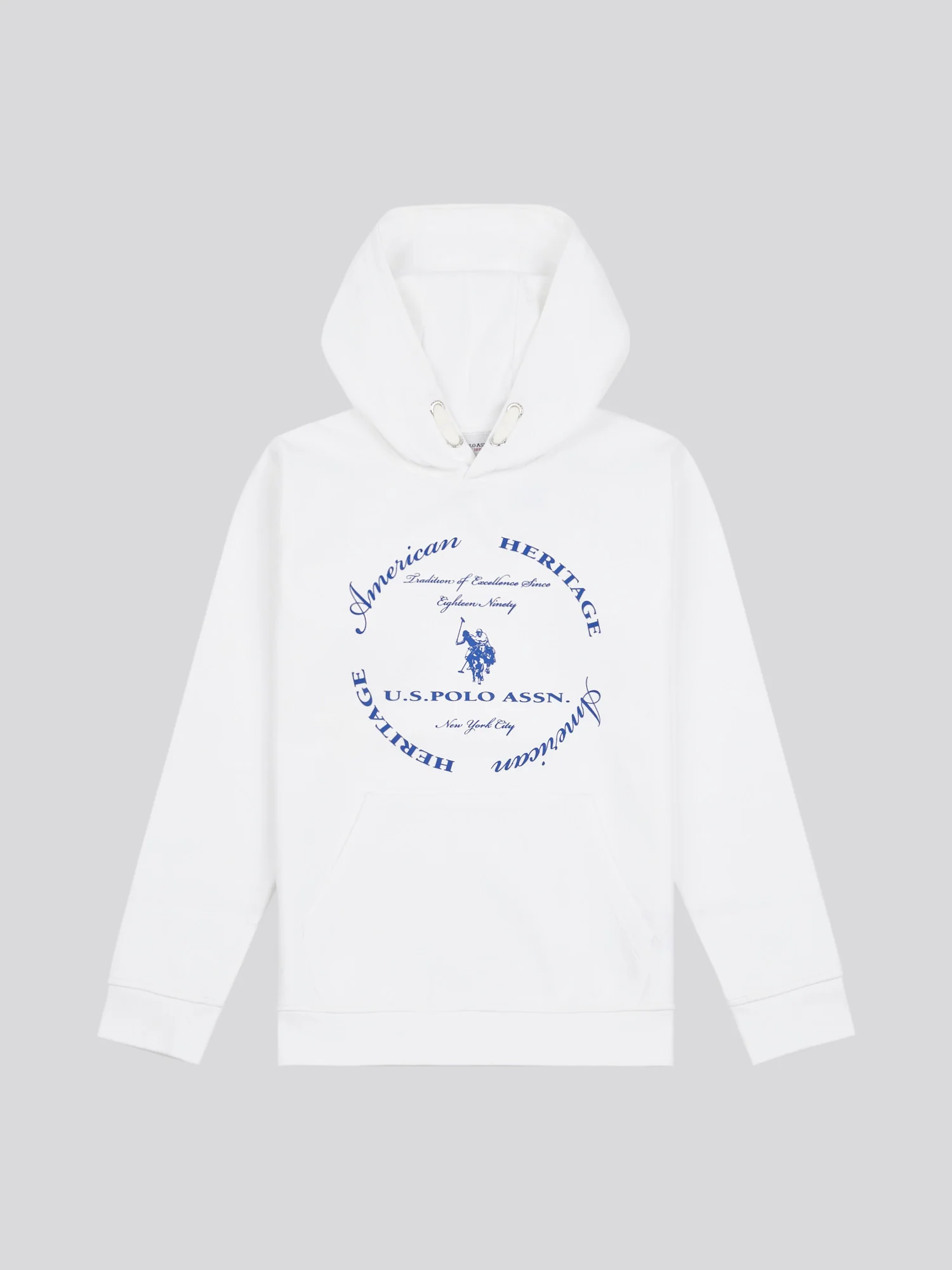 Boys Premium Print Interlock Hoodie in Bright White - Image 6