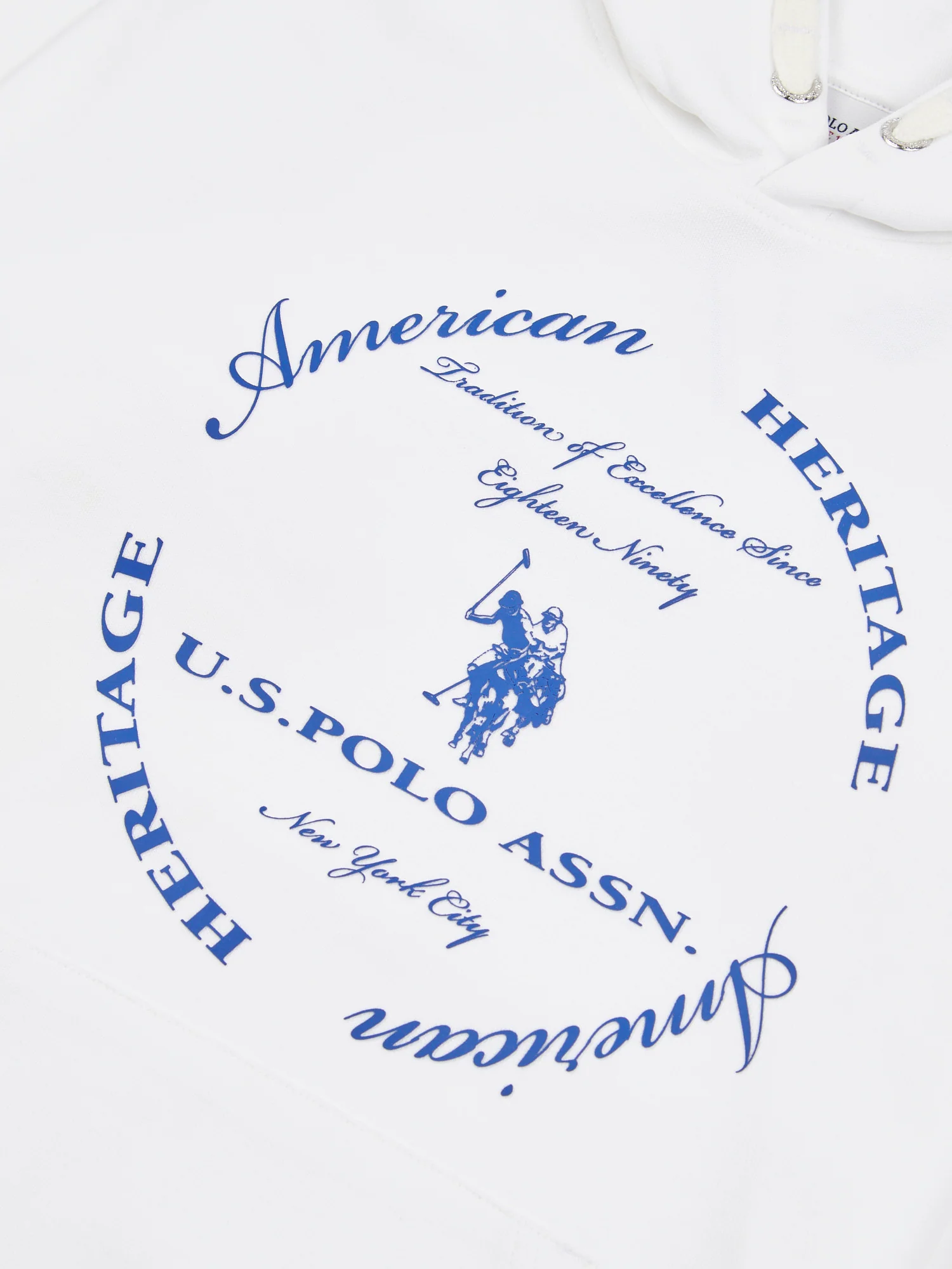 Boys Premium Print Interlock Hoodie in Bright White - Image 8