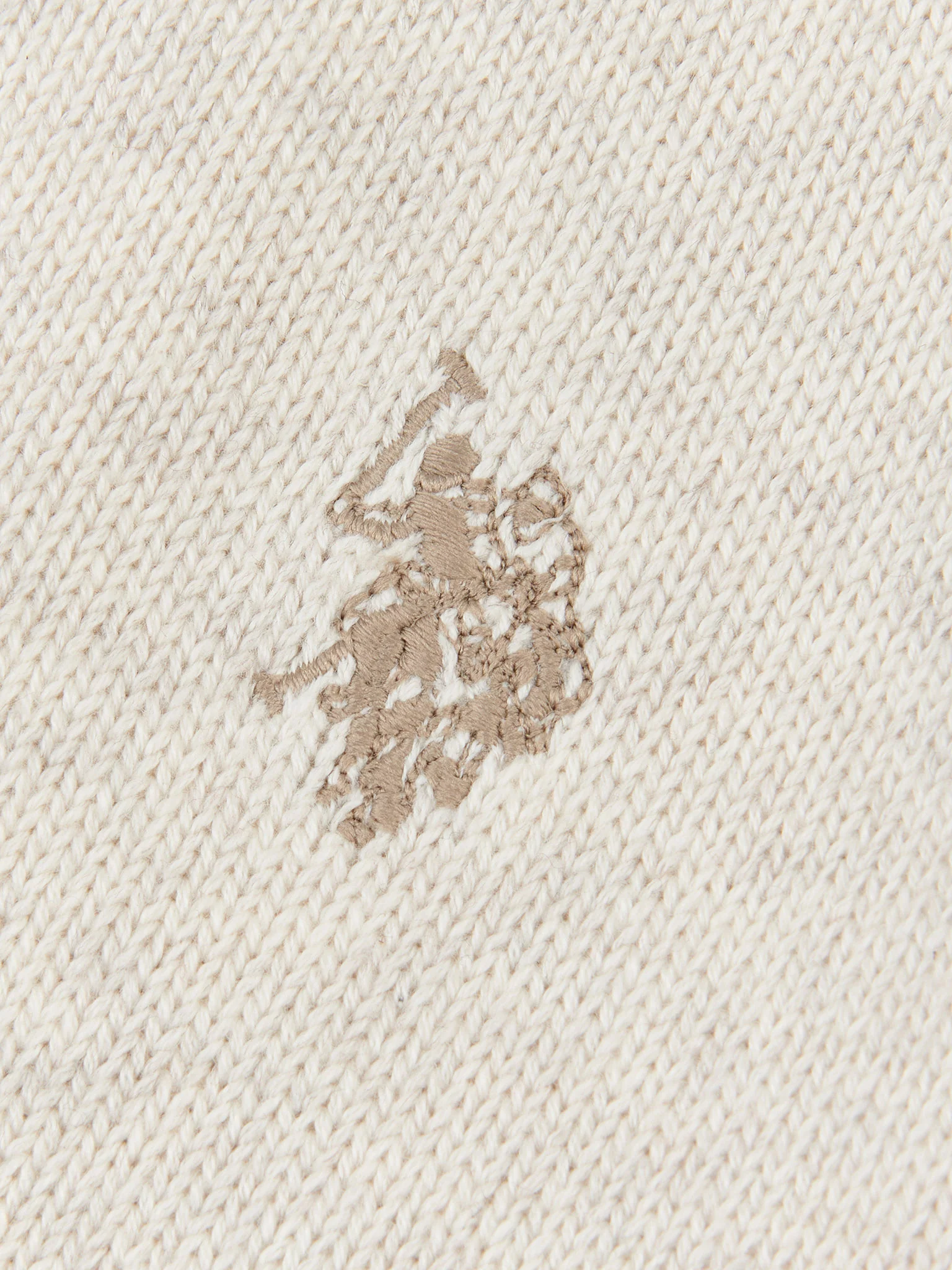 Boys Quarter Zip Knitted Sweatshirt in Birch Marl - Image 6