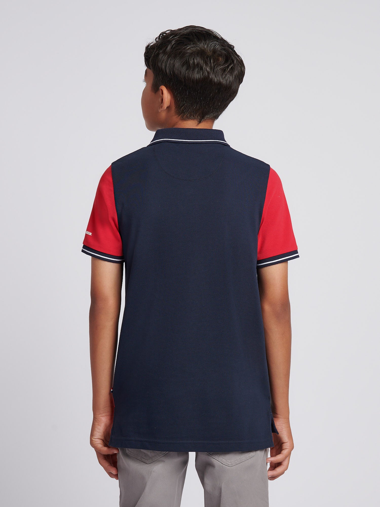 Boys Sash Polo Shirt Dark Sapphire Navy - Image 4