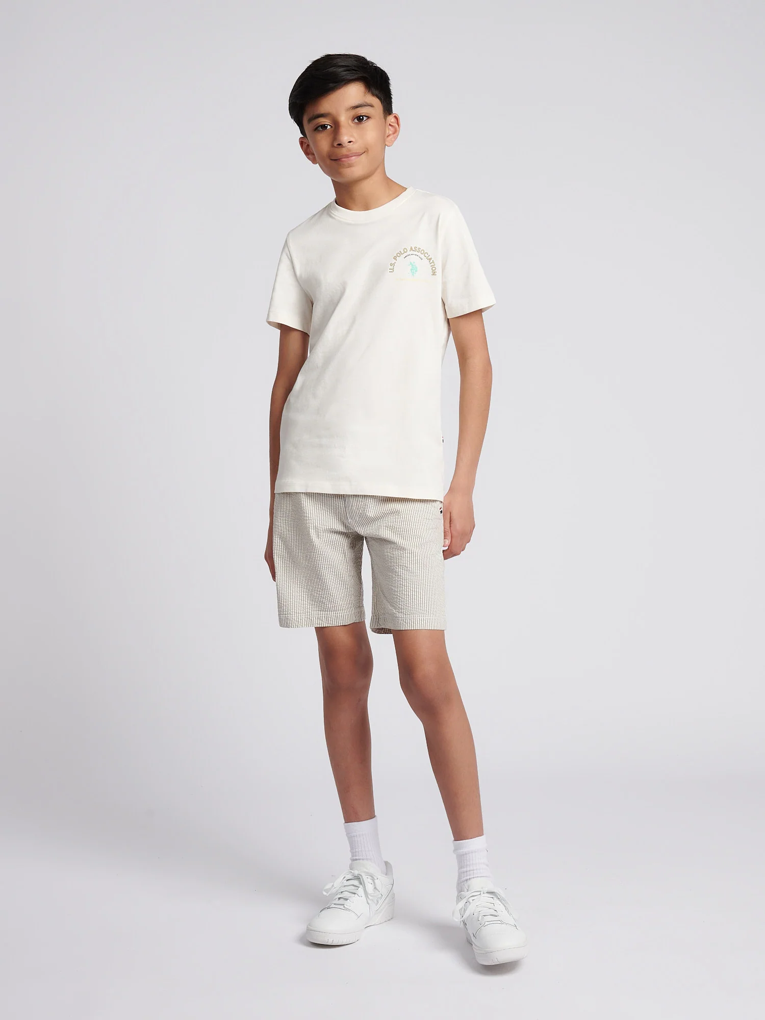 Boys Seersucker Chino Short in Northern Droplet - Image 3