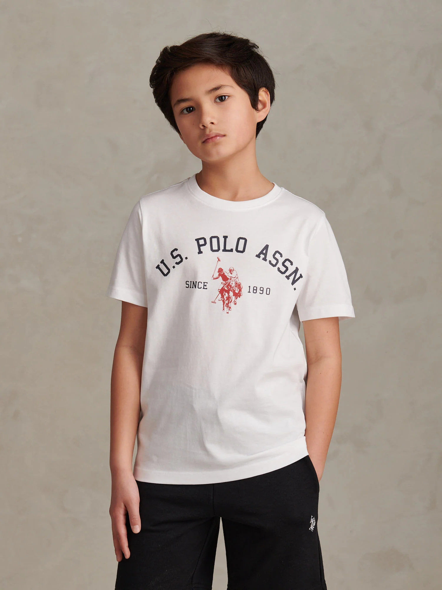 Boys Signature Arch Print T-Shirt Bright White