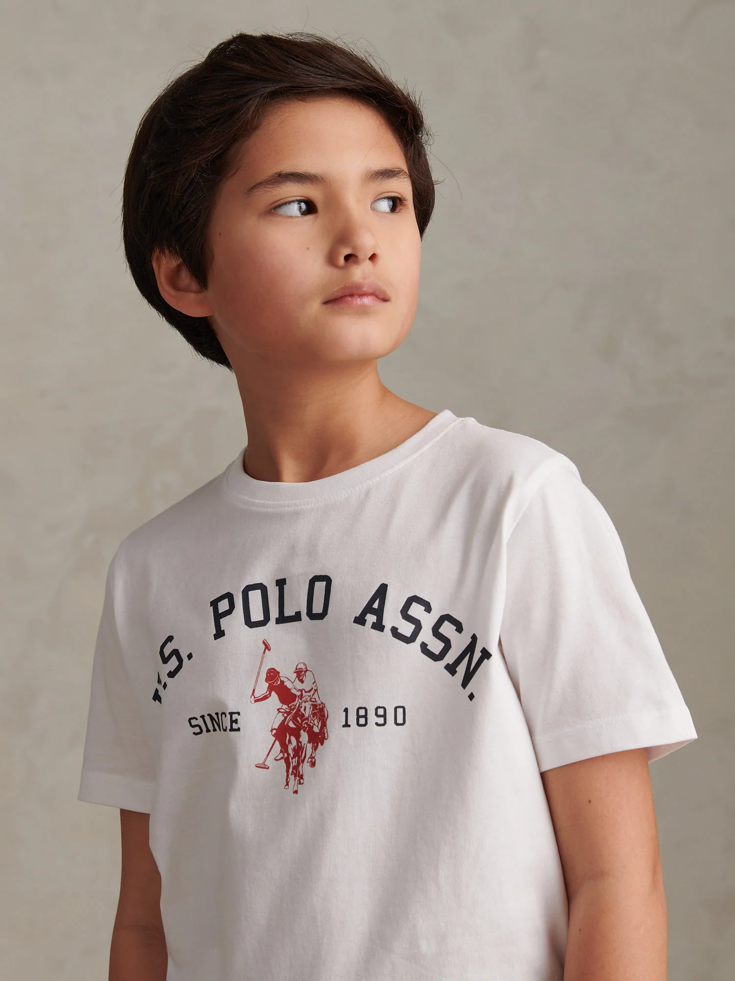 Boys Signature Arch Print T-Shirt Bright White - Image 2