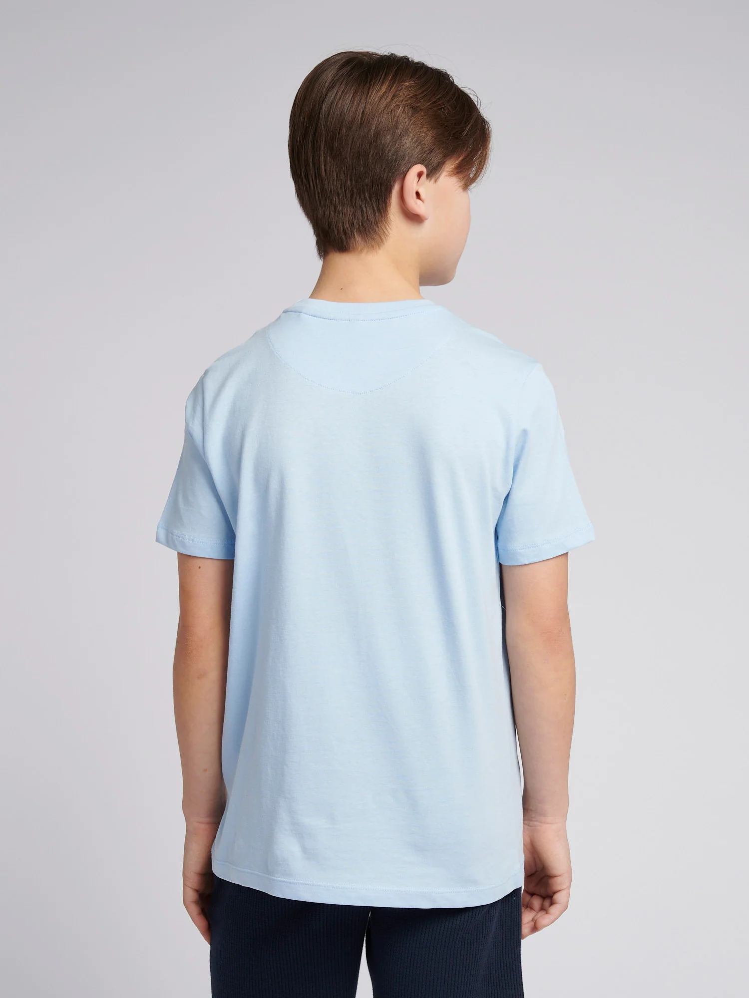 Boys Signature Arch Print T-Shirt in Chambray Blue - Image 4