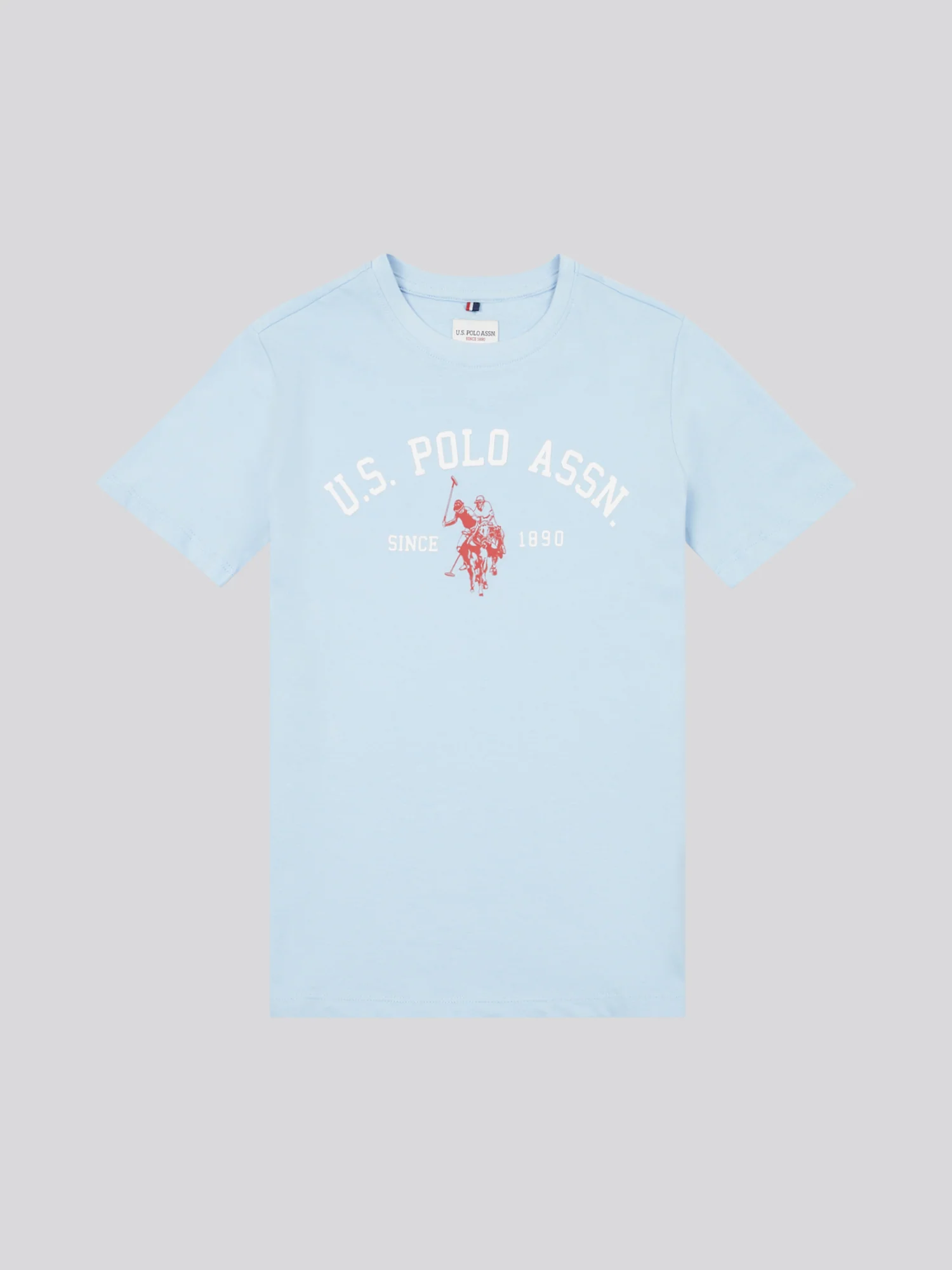 Boys Signature Arch Print T-Shirt in Chambray Blue - Image 5