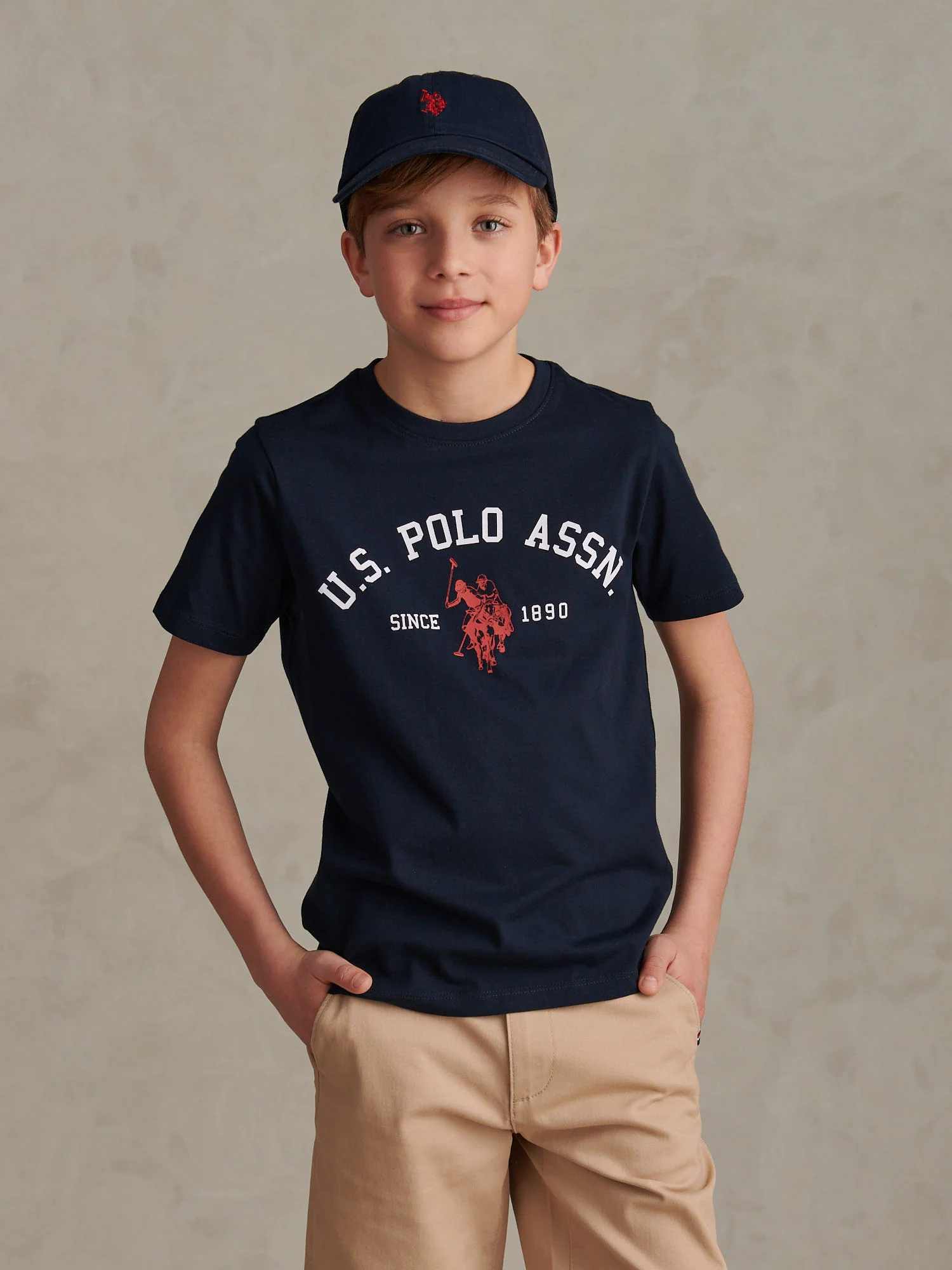 Boys Signature Arch Print T-Shirt Dark Sapphire Navy