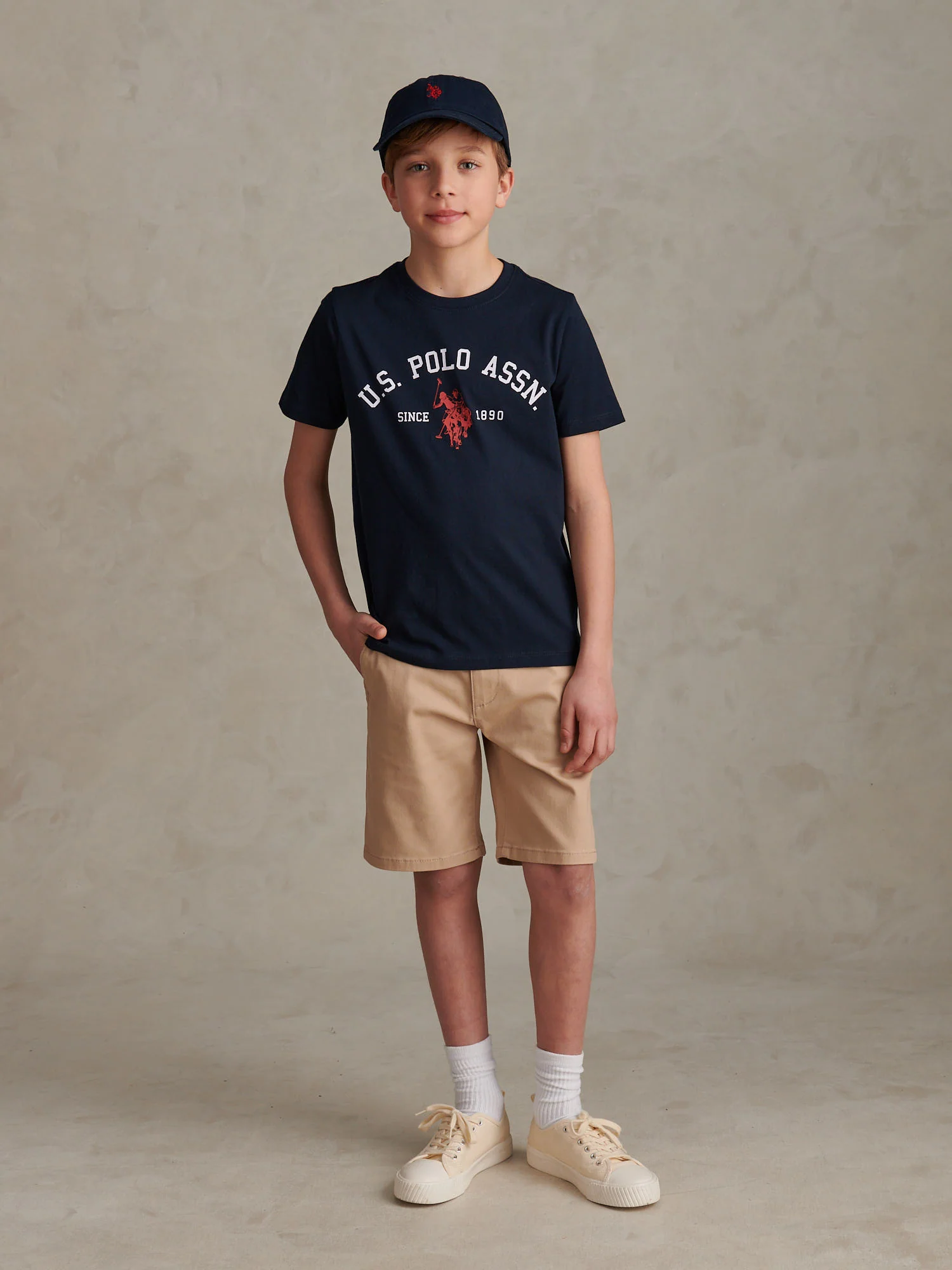 Boys Signature Arch Print T-Shirt Dark Sapphire Navy - Image 3