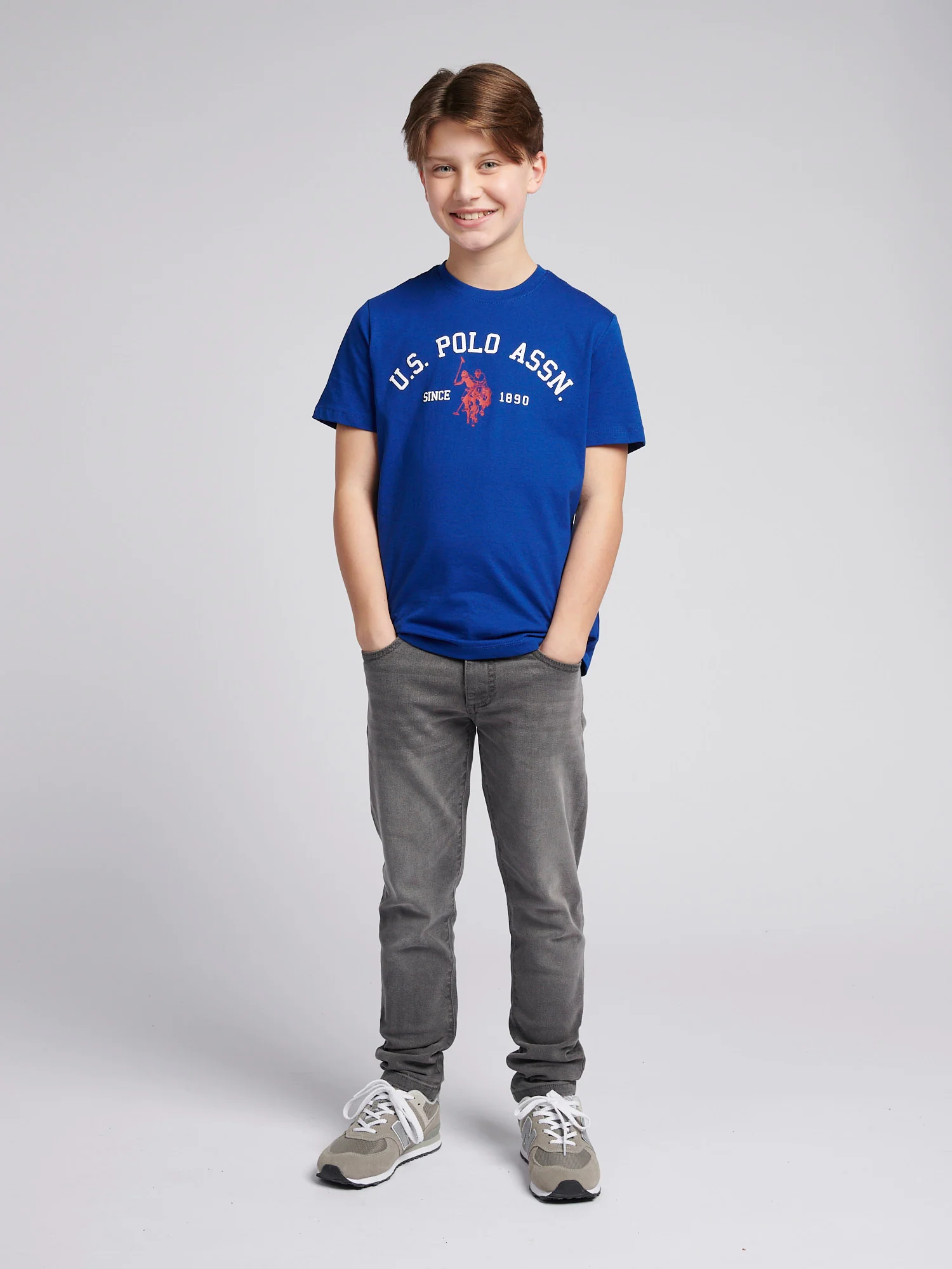 Boys Signature Arch Print T-Shirt in Sodalite Blue - Image 3