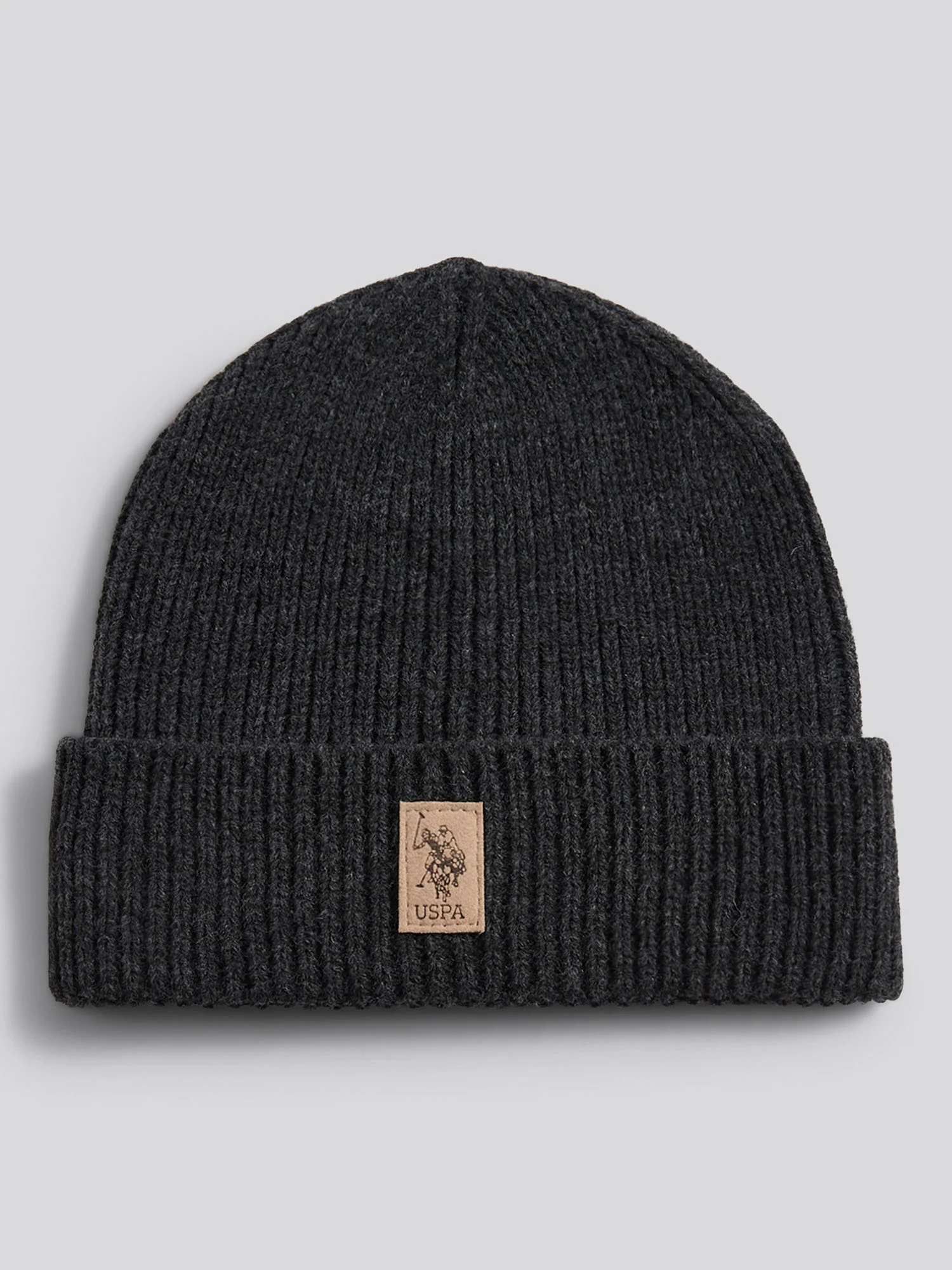Boys Signature Double Horsemen Knit Beanie in Charcoal Marl - Image 3