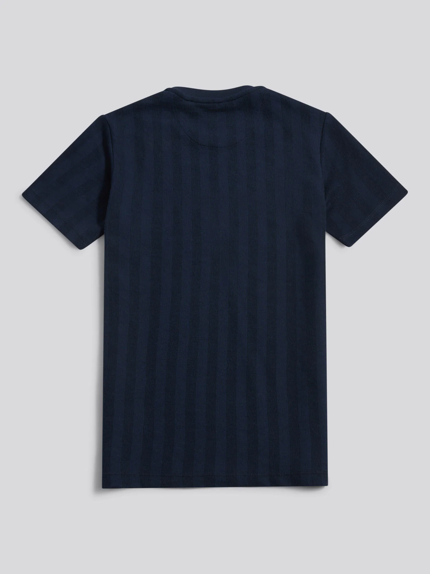 Boys Smart Vertical Texture T-Shirt in Dark Sapphire Navy - Image 6