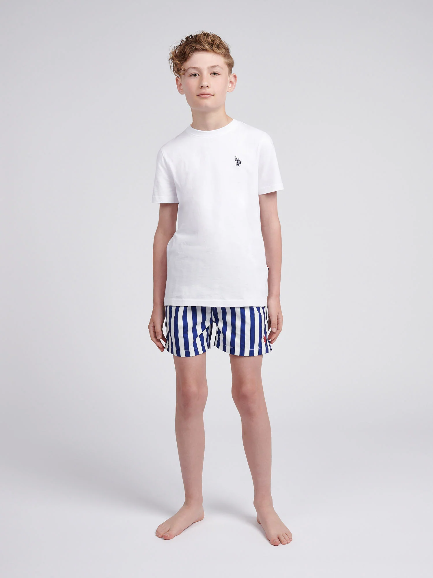 Boys Stripe Swim Short in Sodalite Blue - Image 3