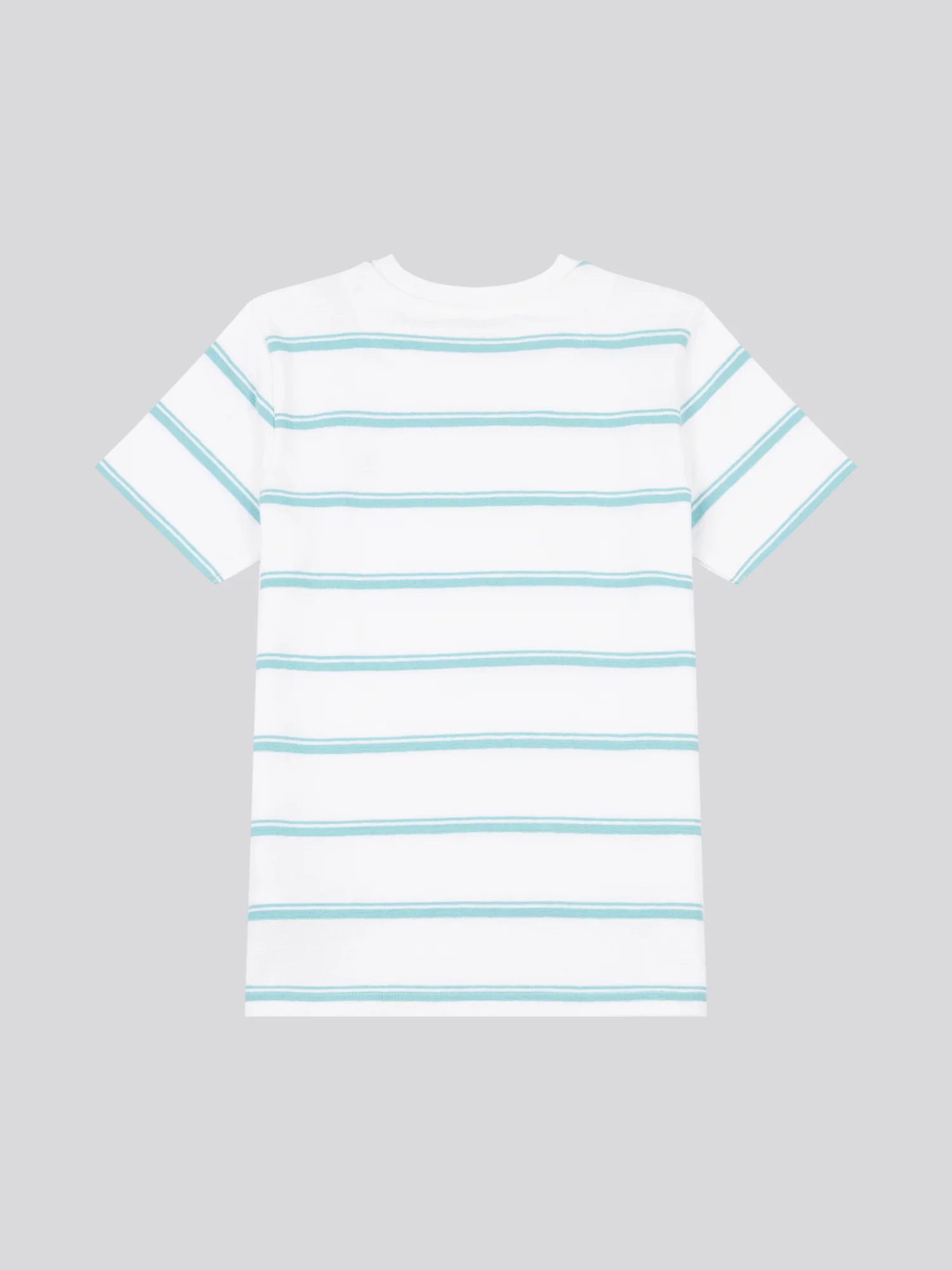 Boys Terry Stripe T-Shirt in Bright White - Image 6