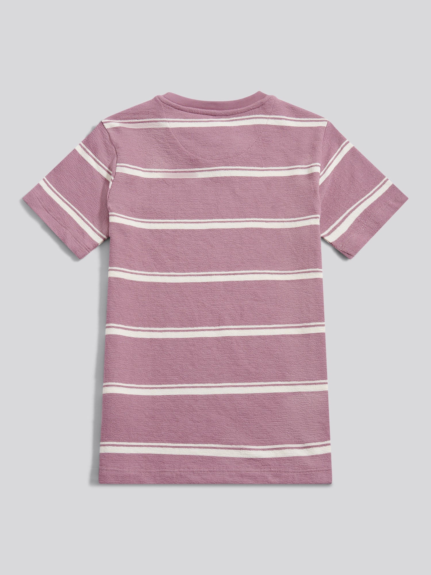 Boys Terry Stripe T-Shirt in Elderberry - Image 6