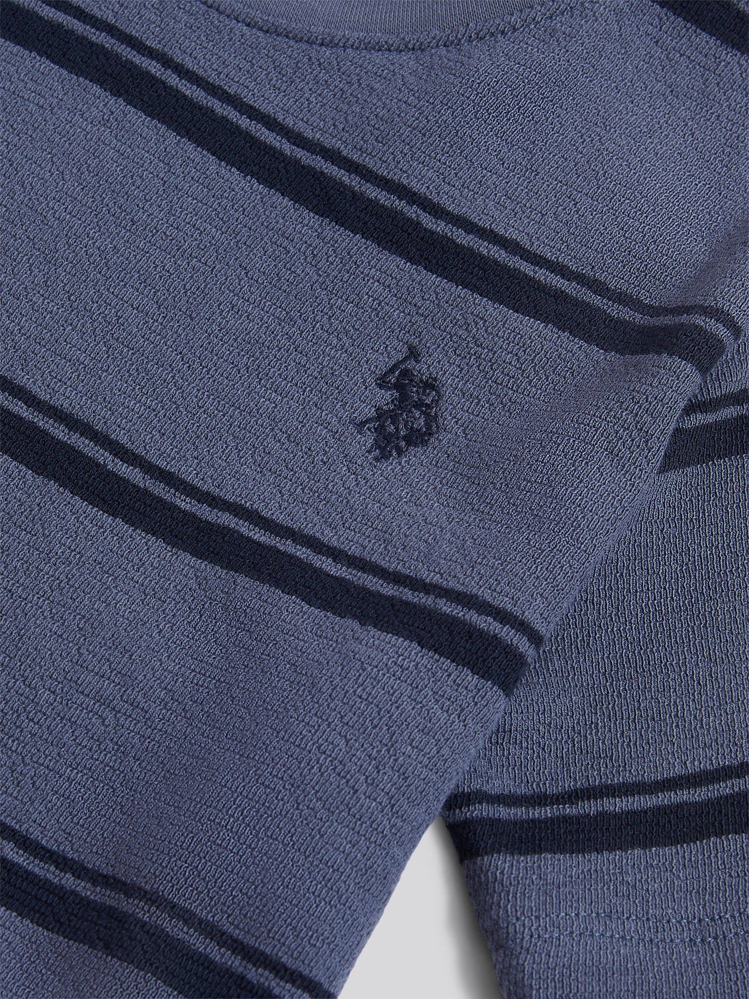 Boys Terry Stripe T-Shirt in Vintage Indigo - Image 7