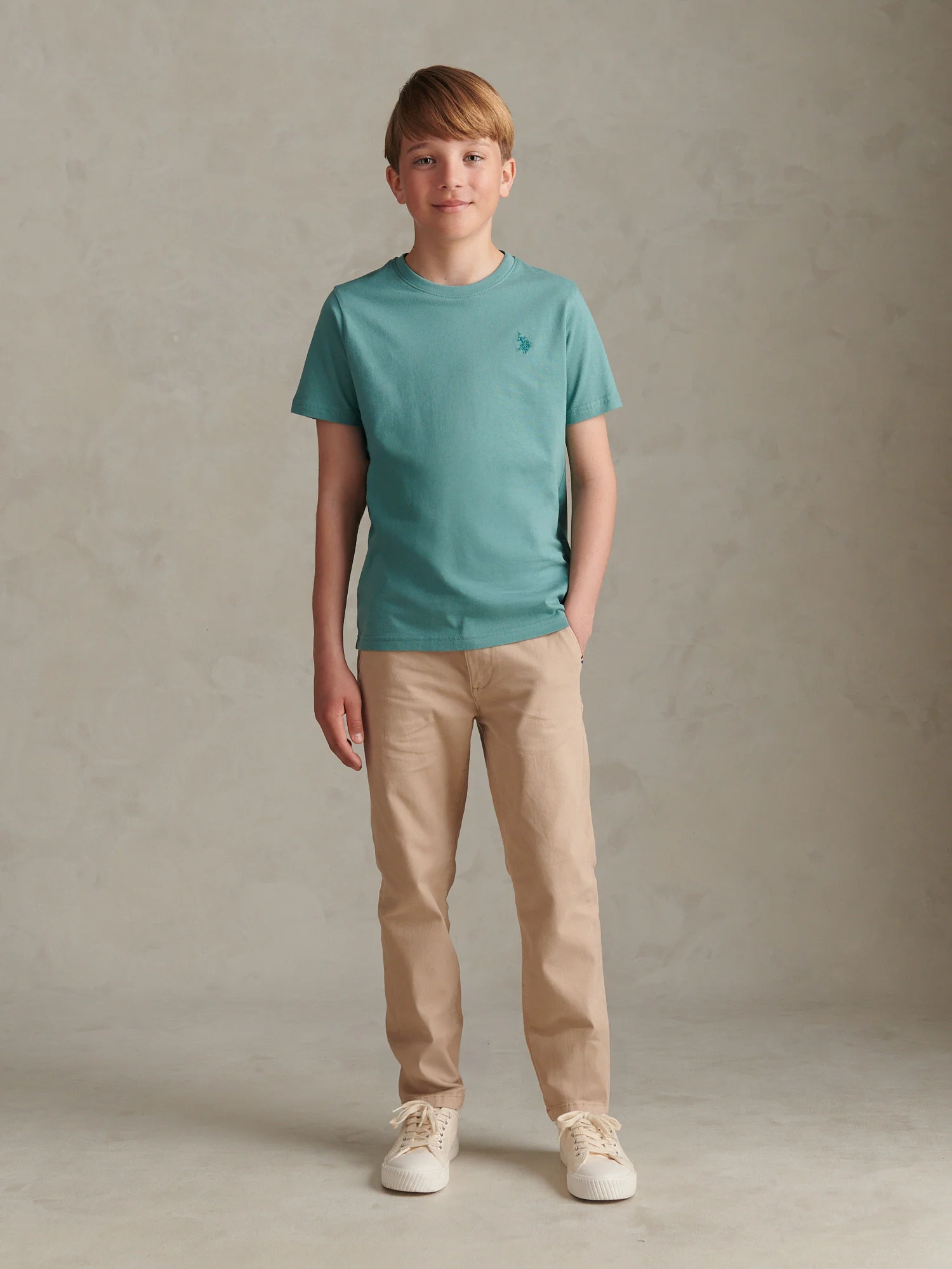 Boys Texture Double Horsemen T-Shirt Arctic - Image 3