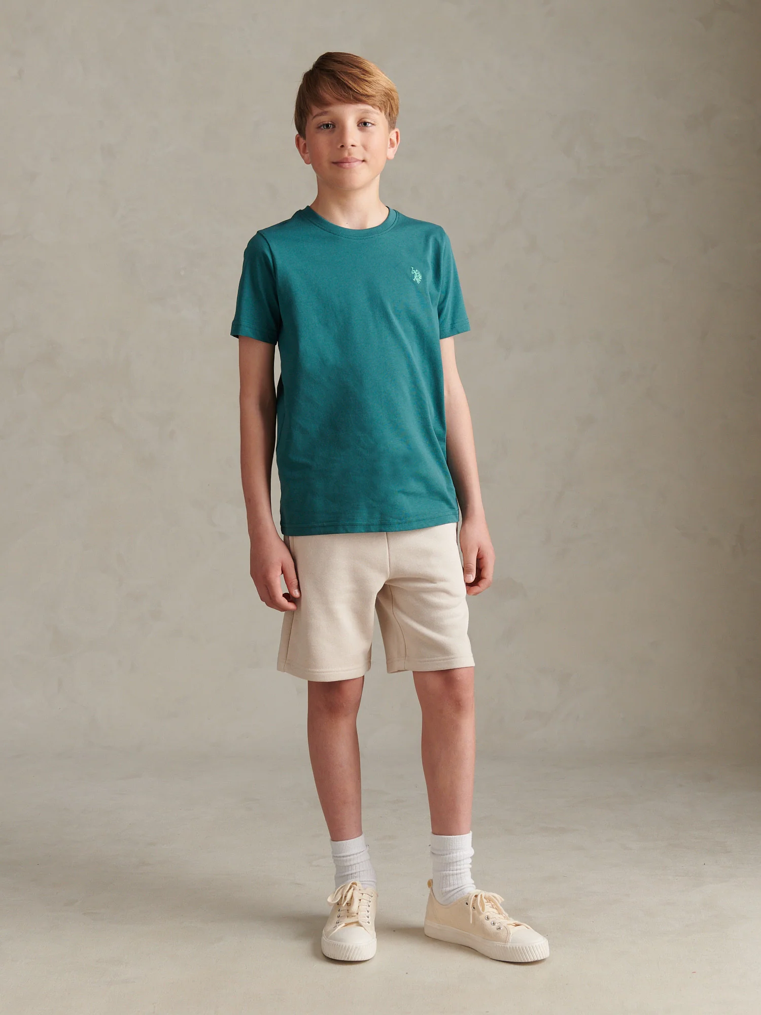 Boys Texture Double Horsemen T-Shirt Mediterranea - Image 3