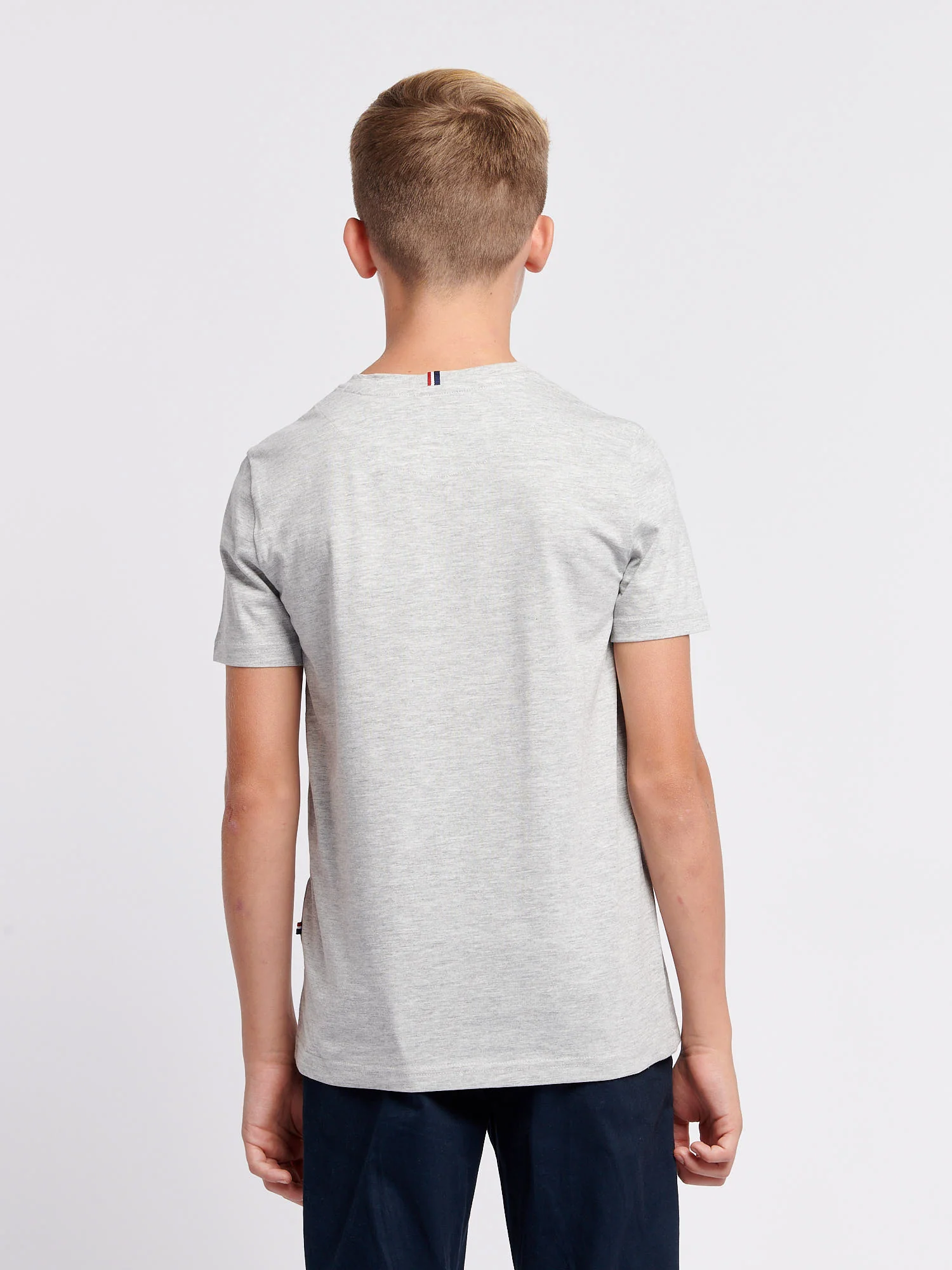 Boys Texture Double Horsemen T-Shirt Mid Grey Marl - Image 4