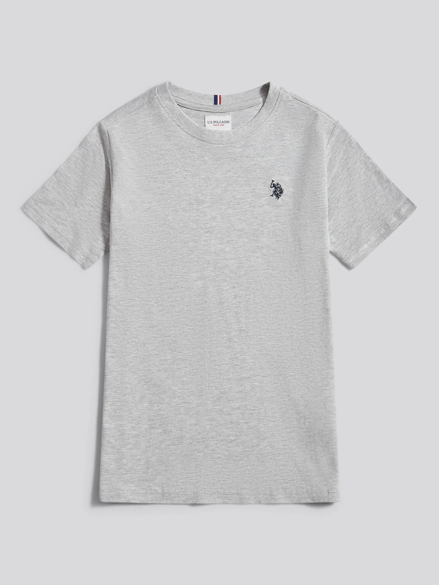 Boys Texture Double Horsemen T-Shirt Mid Grey Marl - Image 5