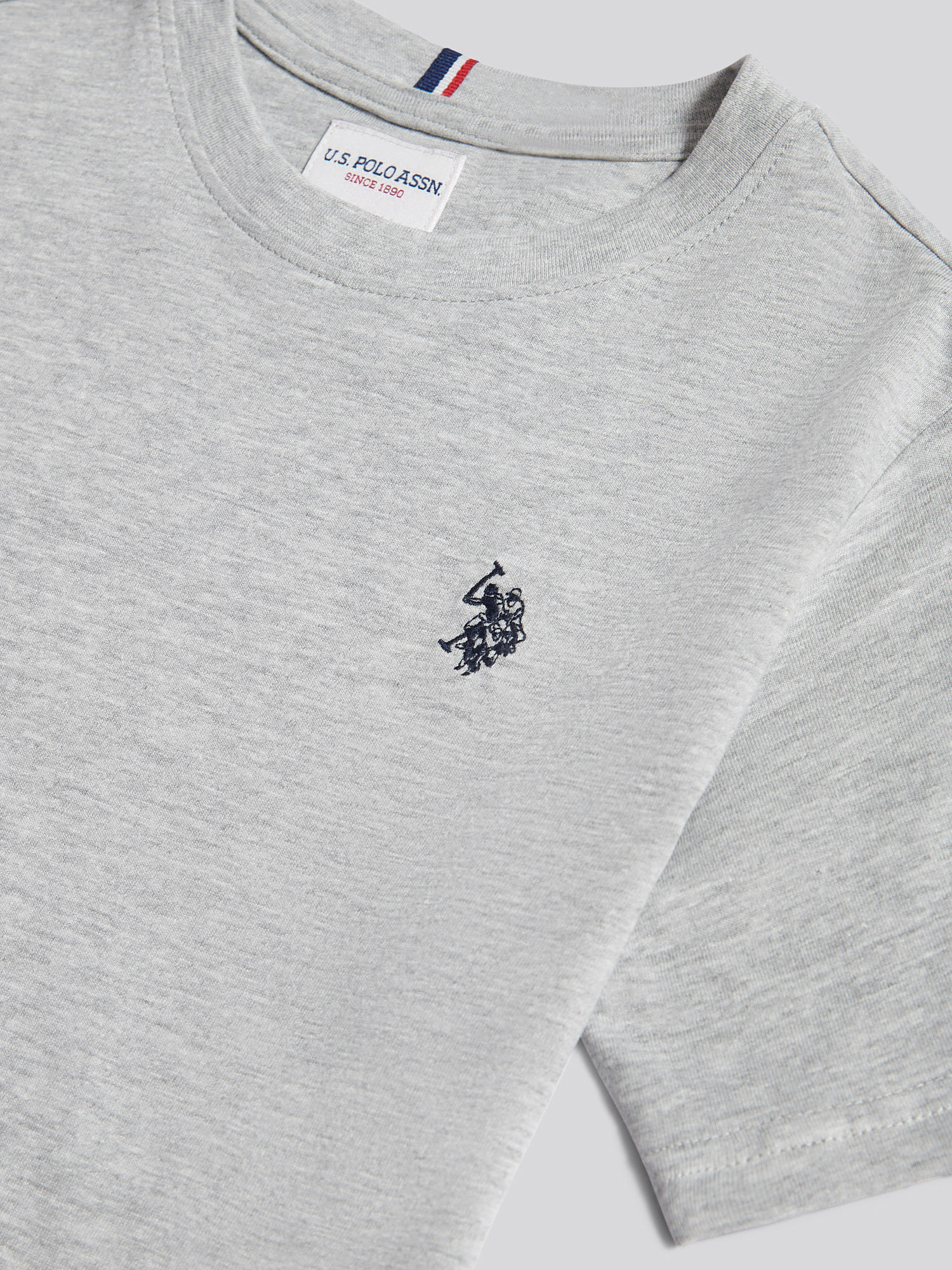Boys Texture Double Horsemen T-Shirt Mid Grey Marl - Image 7