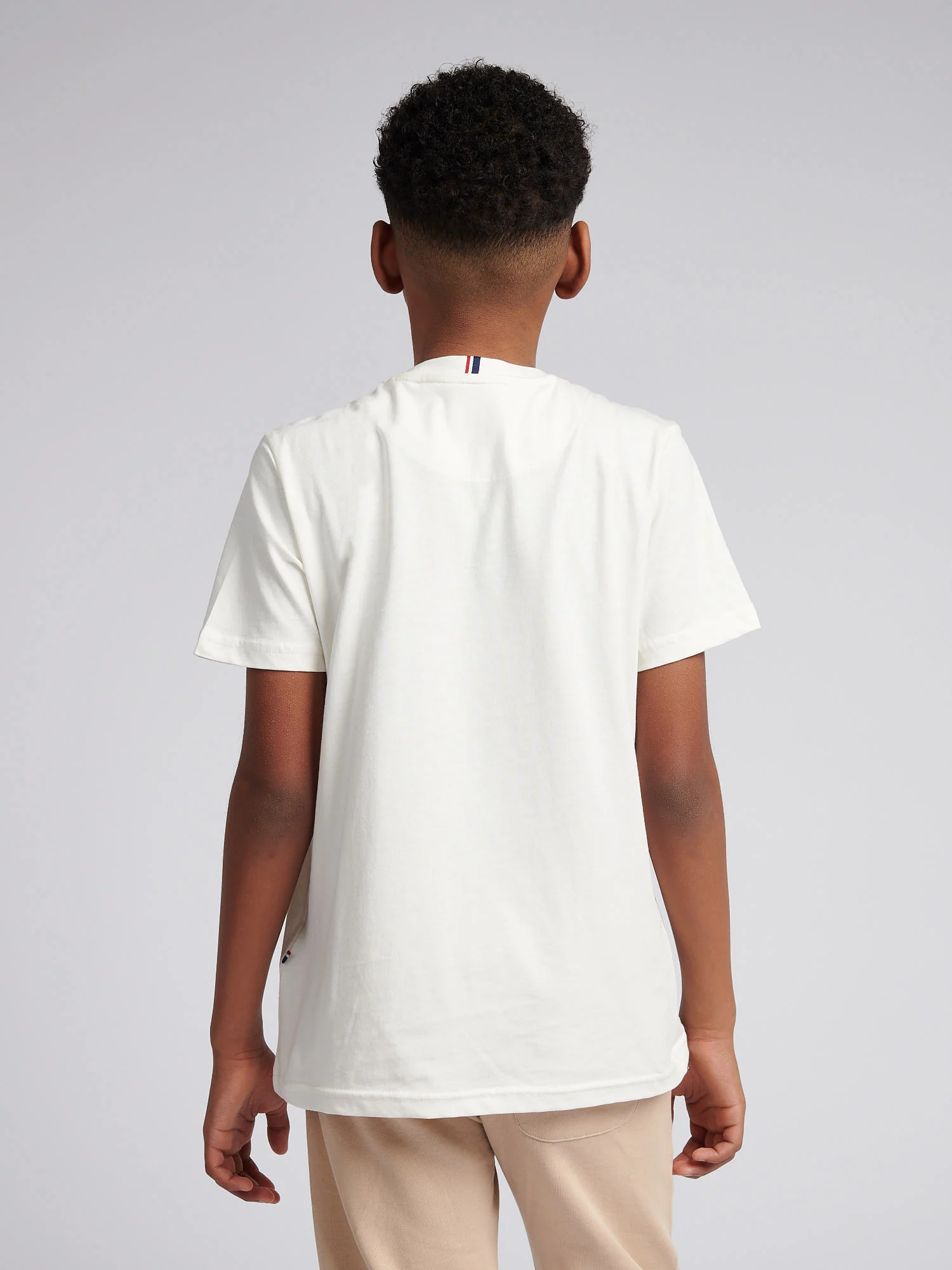 Boys Texture Double Horsemen T-Shirt Whisper White - Image 4