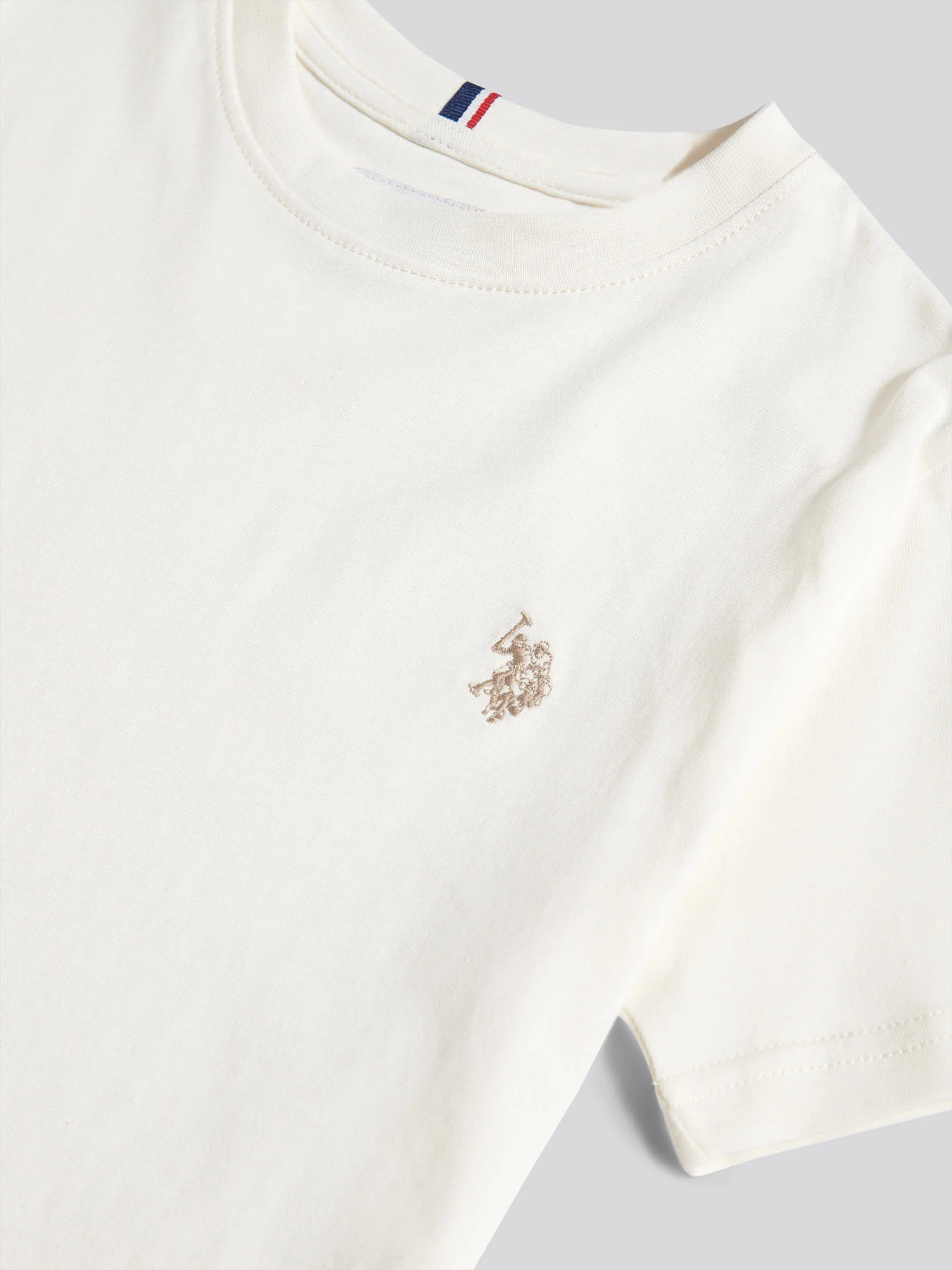 Boys Texture Double Horsemen T-Shirt Whisper White - Image 8
