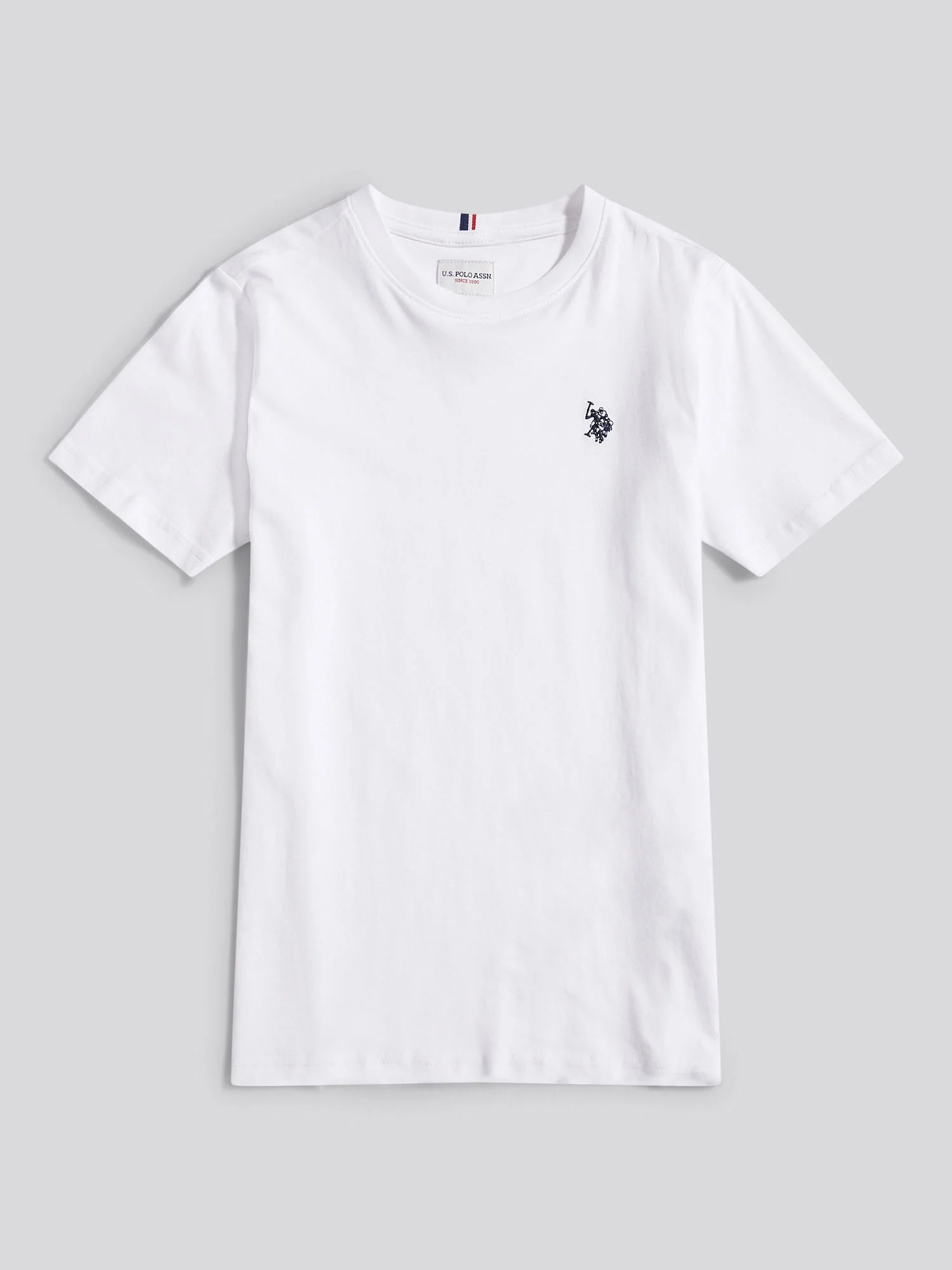 Boys Texture Double Horsemen T-Shirt White / Dark Sapphire Navy DHM - Image 5