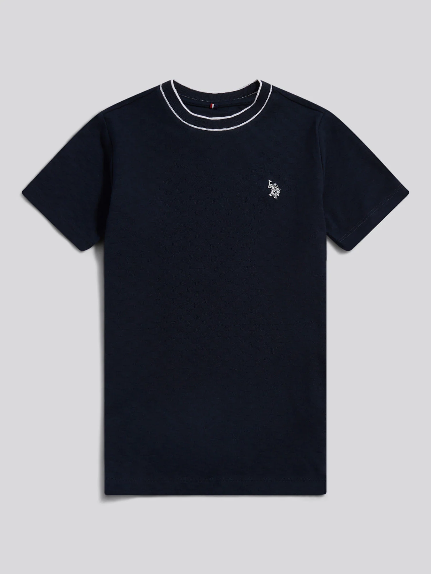 Boys Tipped Pique T-Shirt in Dark Sapphire Navy - Image 5